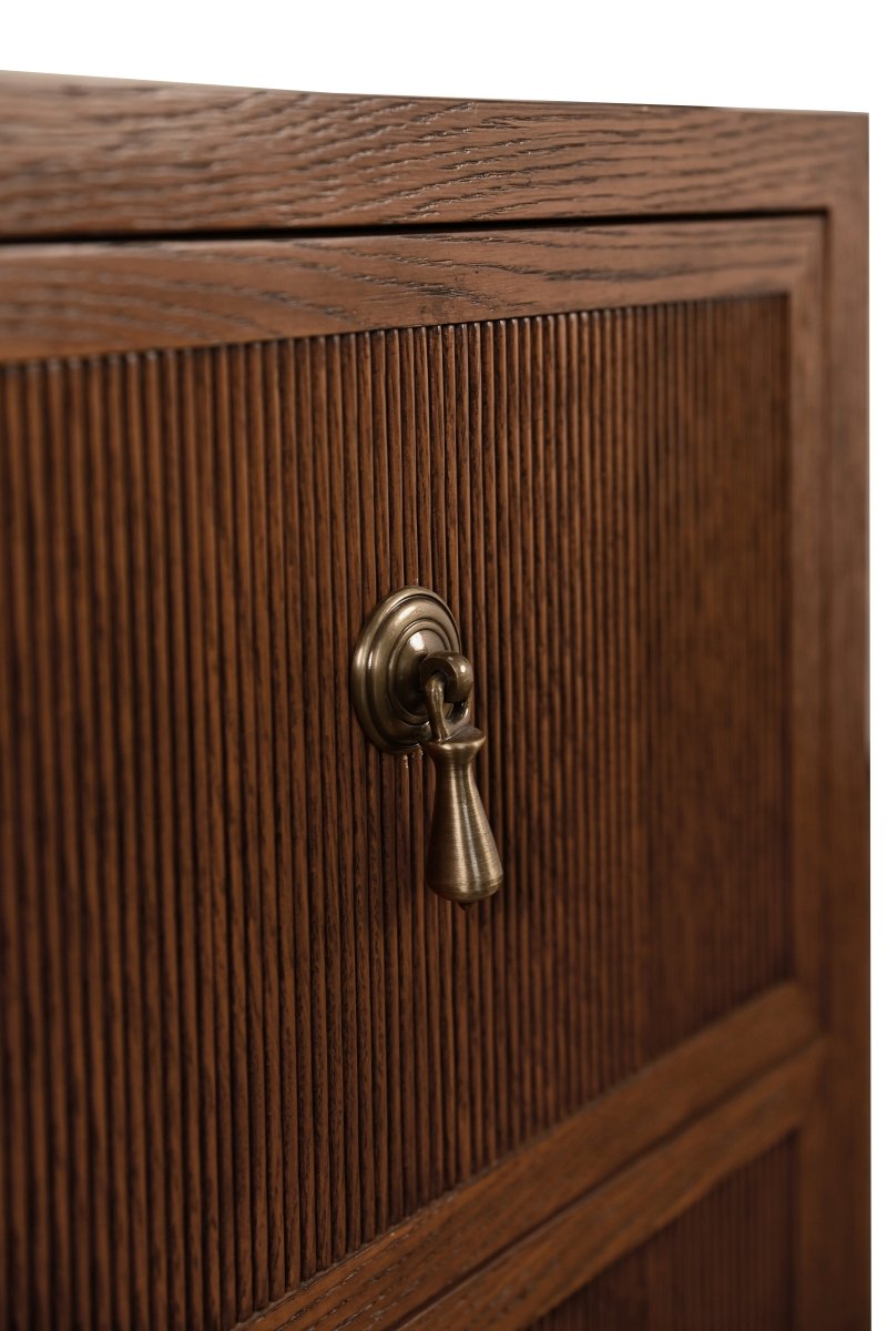 Worlds Away Novalie Provincial Brown Oak Side Table at Fig Linens and Home - Hardware View 2