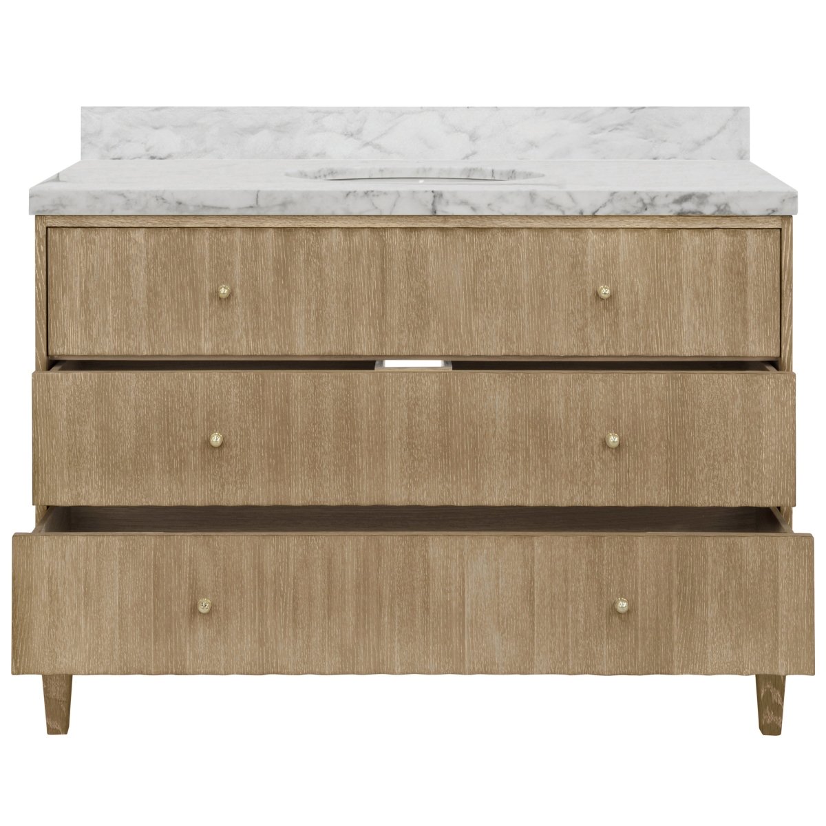 Odin Cerused Oak 48" Bath Vanity | Worlds Away Bathroom Vanity Cabinet at Fig Linens and Home View 3