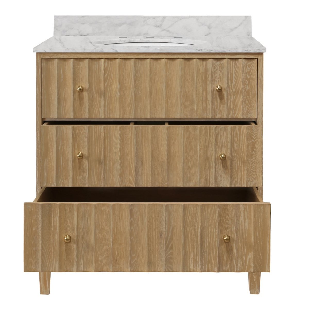 Odin Cerused Oak Bath Vanity by Worlds Away 34.25"H x 30.5"W x 21.625"D Cerused Oak at FIG LINENS AND HOME 4