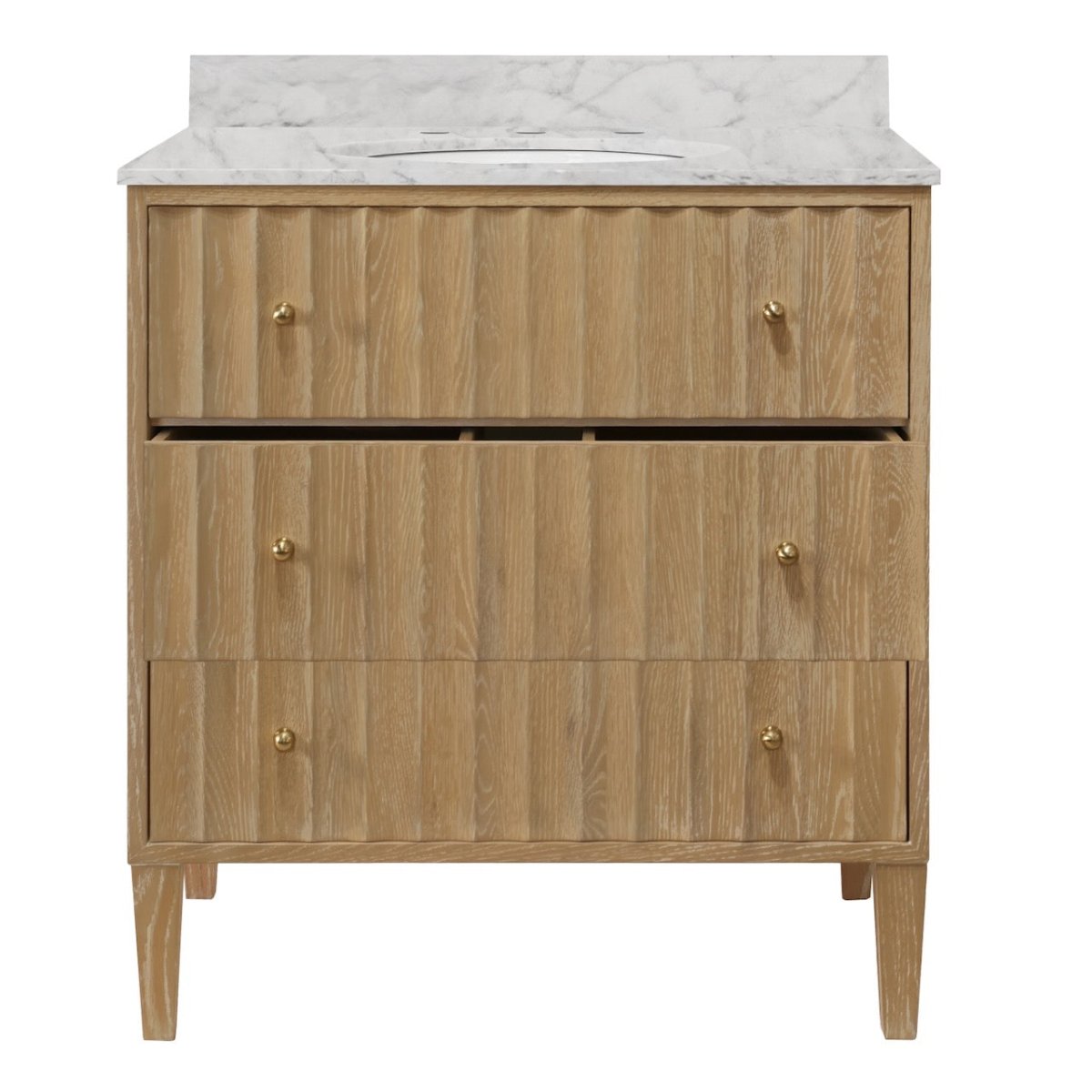 Odin Cerused Oak Bath Vanity by Worlds Away 34.25"H x 30.5"W x 21.625"D Cerused Oak at FIG LINENS AND HOME 5