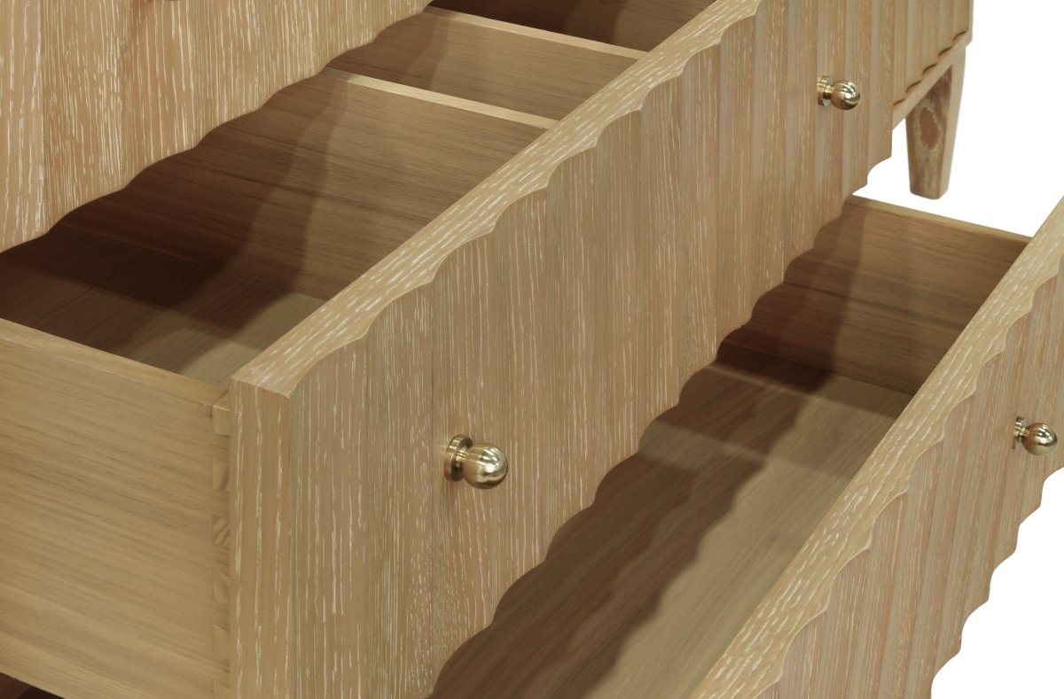 Odin Cerused Oak Double Sink Bath Vanity - Two Sink Bathroom Vanity Drawers Detail 2