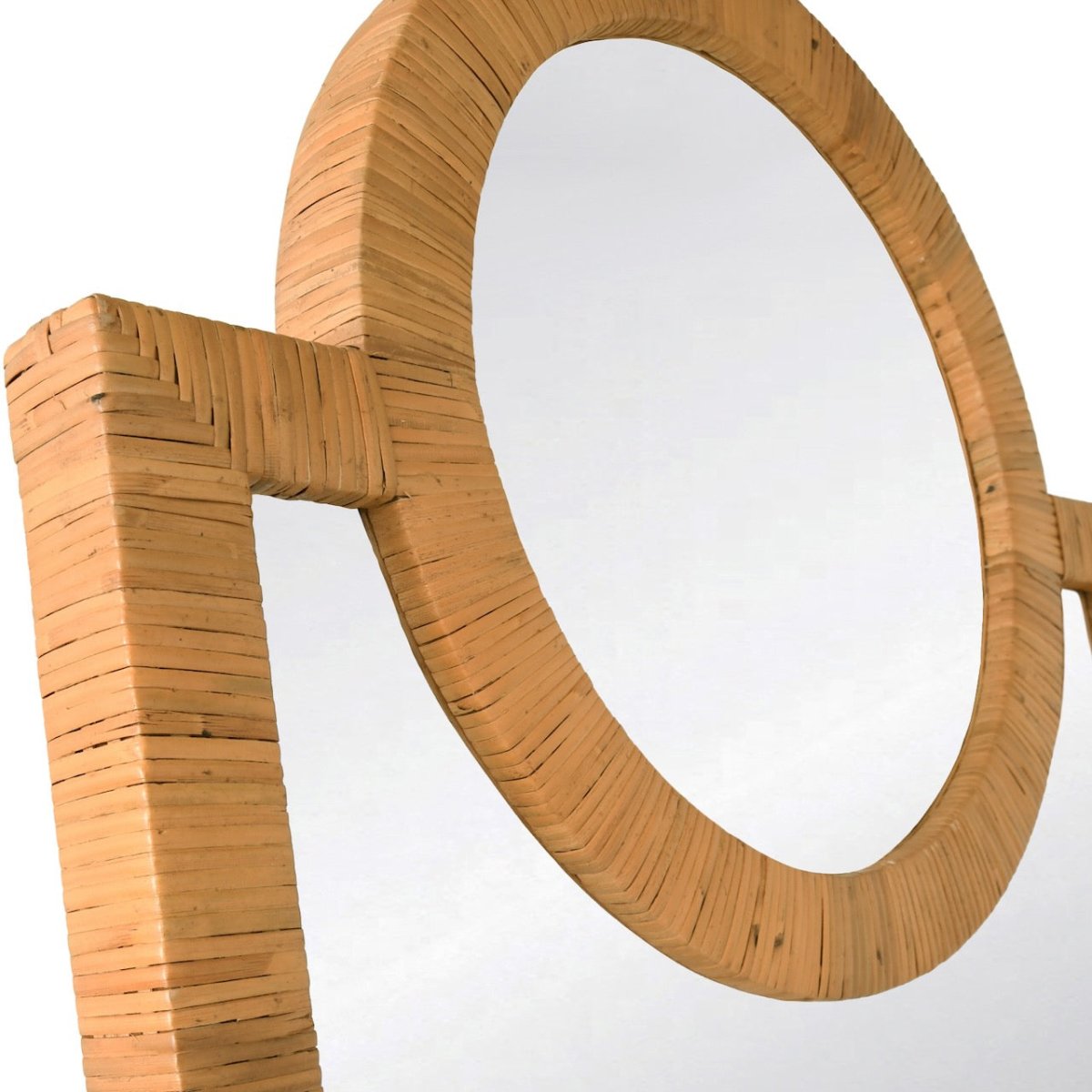 Orlando Rattan Wall Mirror by Worlds Away at Fig Linens and Home 3