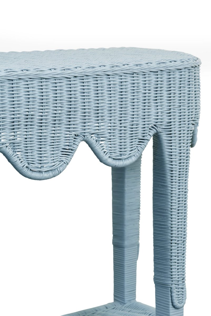 Worlds Away Paloma Light Blue Console Table at Fig Linens and Home - Detail 2