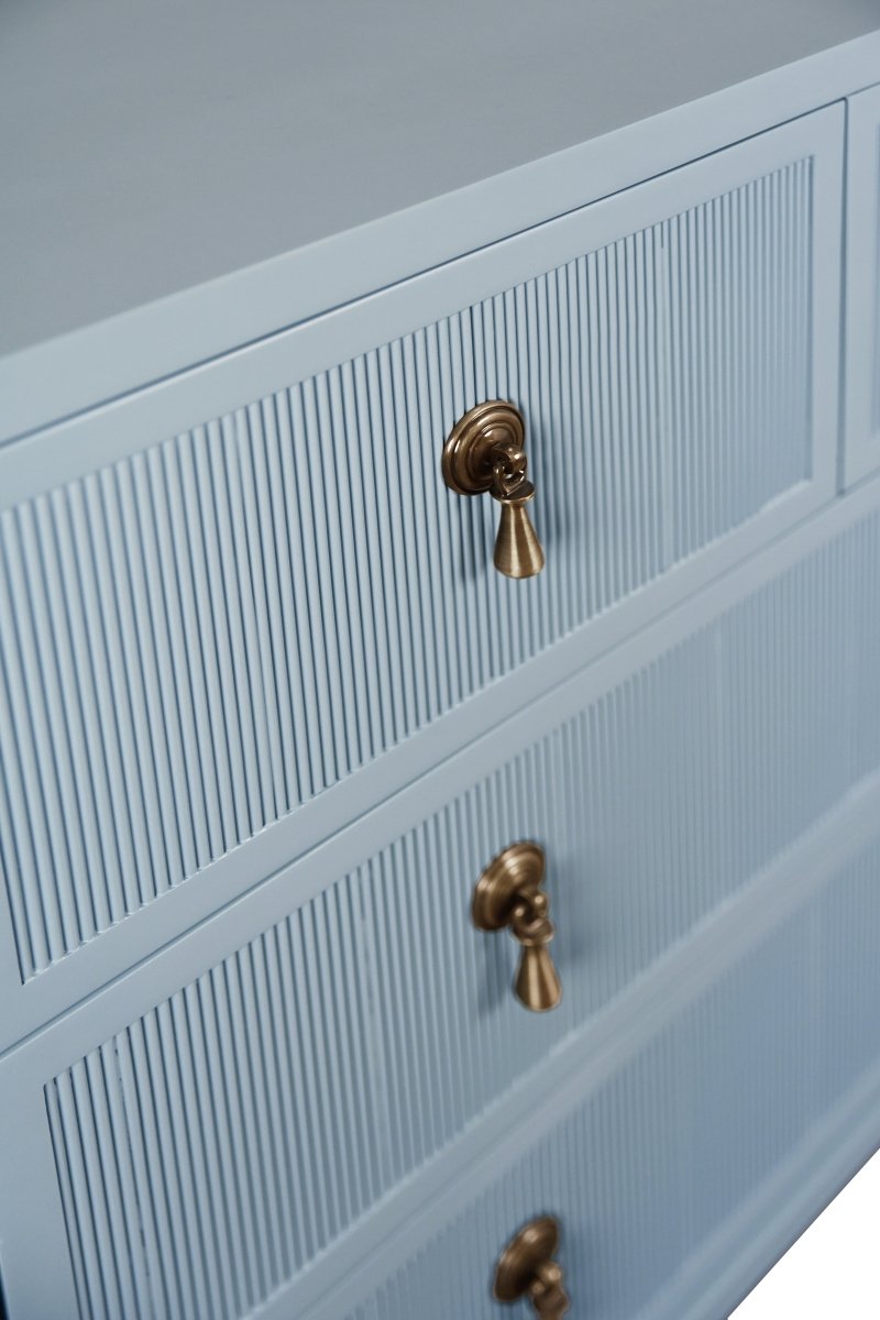 Pascal Light Blue Dresser by Worlds Away | Storage Cabinets at Fig Linens and Home - Front Detail 2