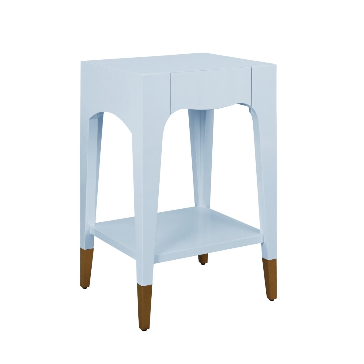 Patti Light Blue Side Table by Worlds Away at Fig Linens and Home - Angle View 1
