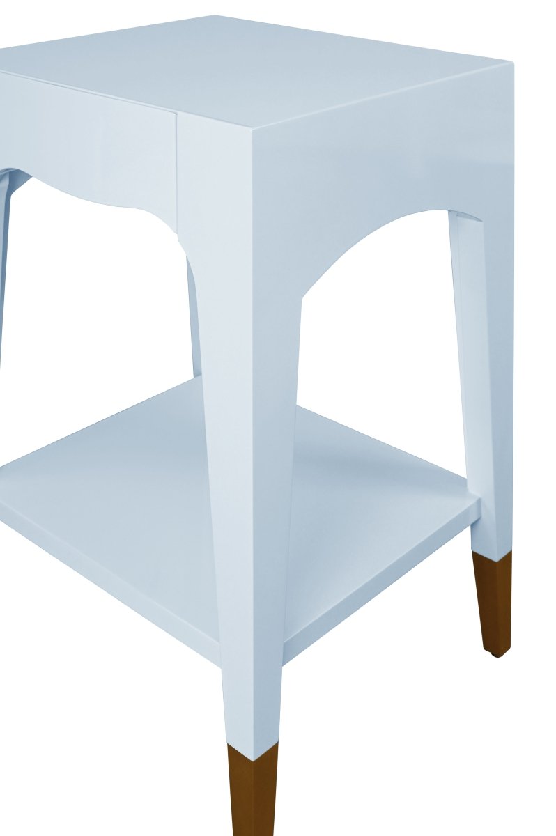 Patti Light Blue Side Table by Worlds Away at Fig Linens and Home - Angle View 4