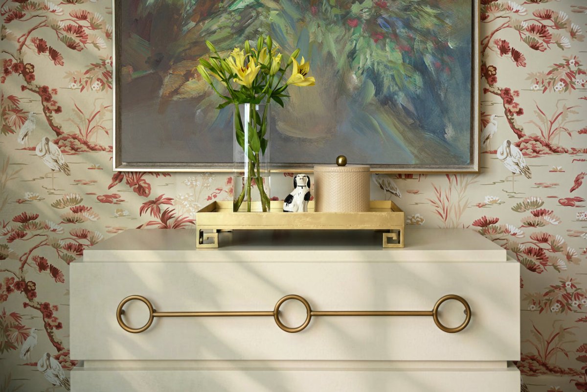 Roderick Antique White Dresser by Worlds Away 34.25"H x 42"W x 20D" Antique White at FIG LINENS AND HOME 3