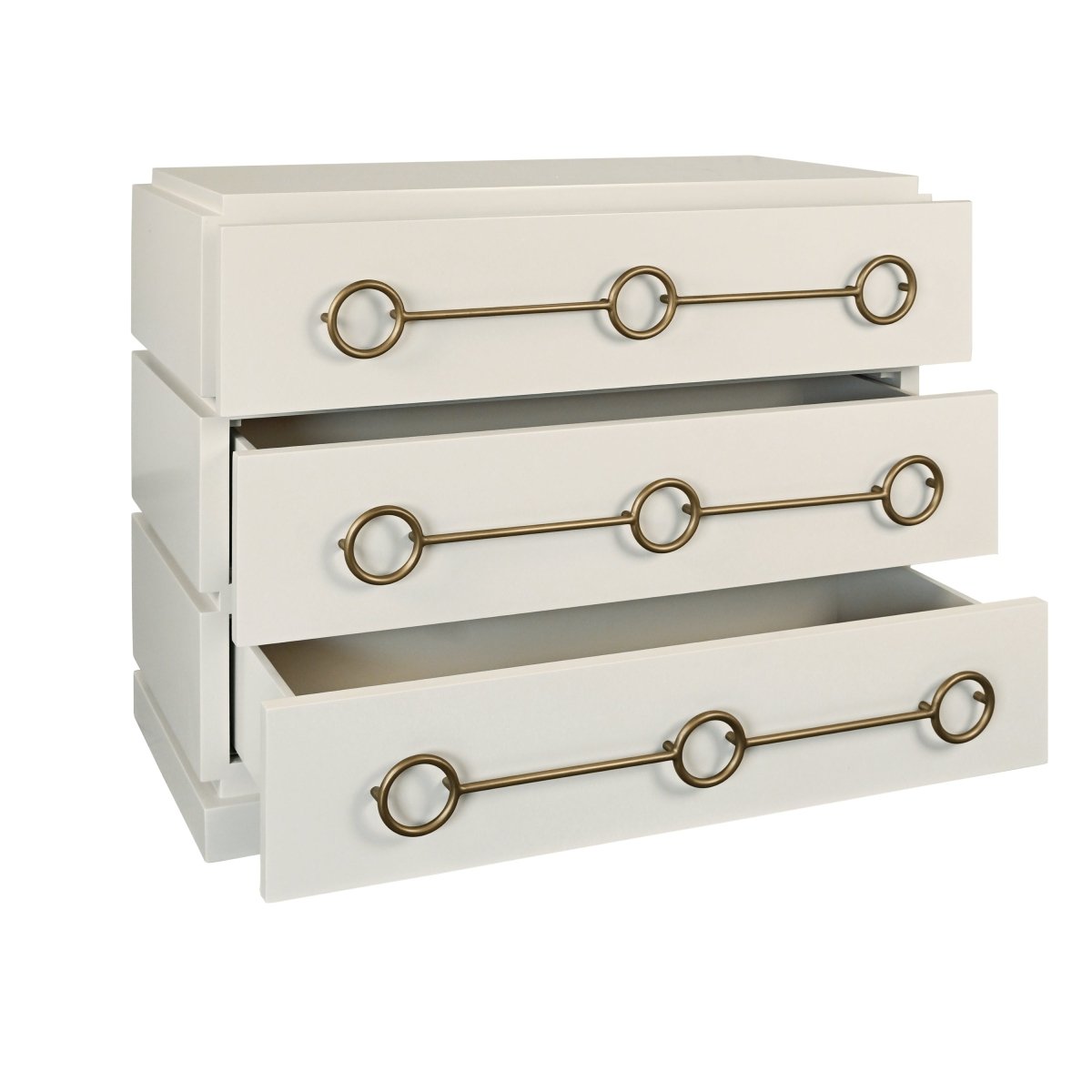 Roderick Antique White Dresser by Worlds Away at Fig Linens and Home - Drawers View