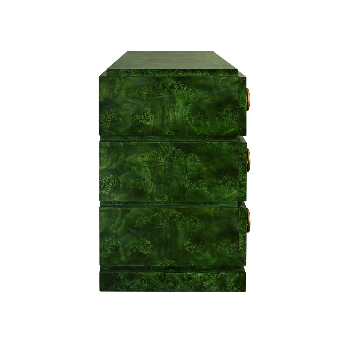 Roderick Emerald Burlwood Dresser by Worlds Away - Cabinet Side View at Fig Linens and Home