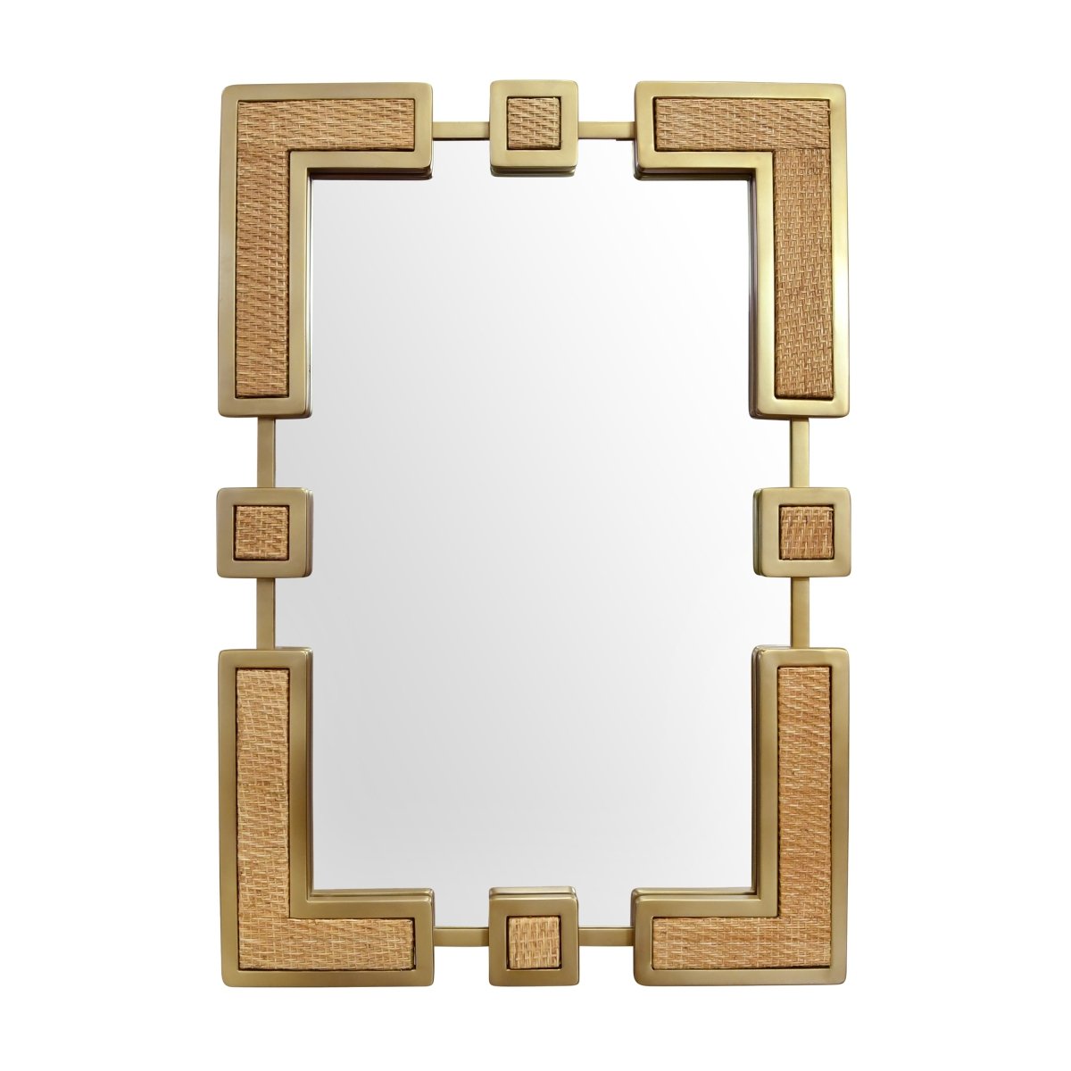 Roro Rectangular Rattan Wall Mirror by Worlds Away at Fig Linens and Home 1
