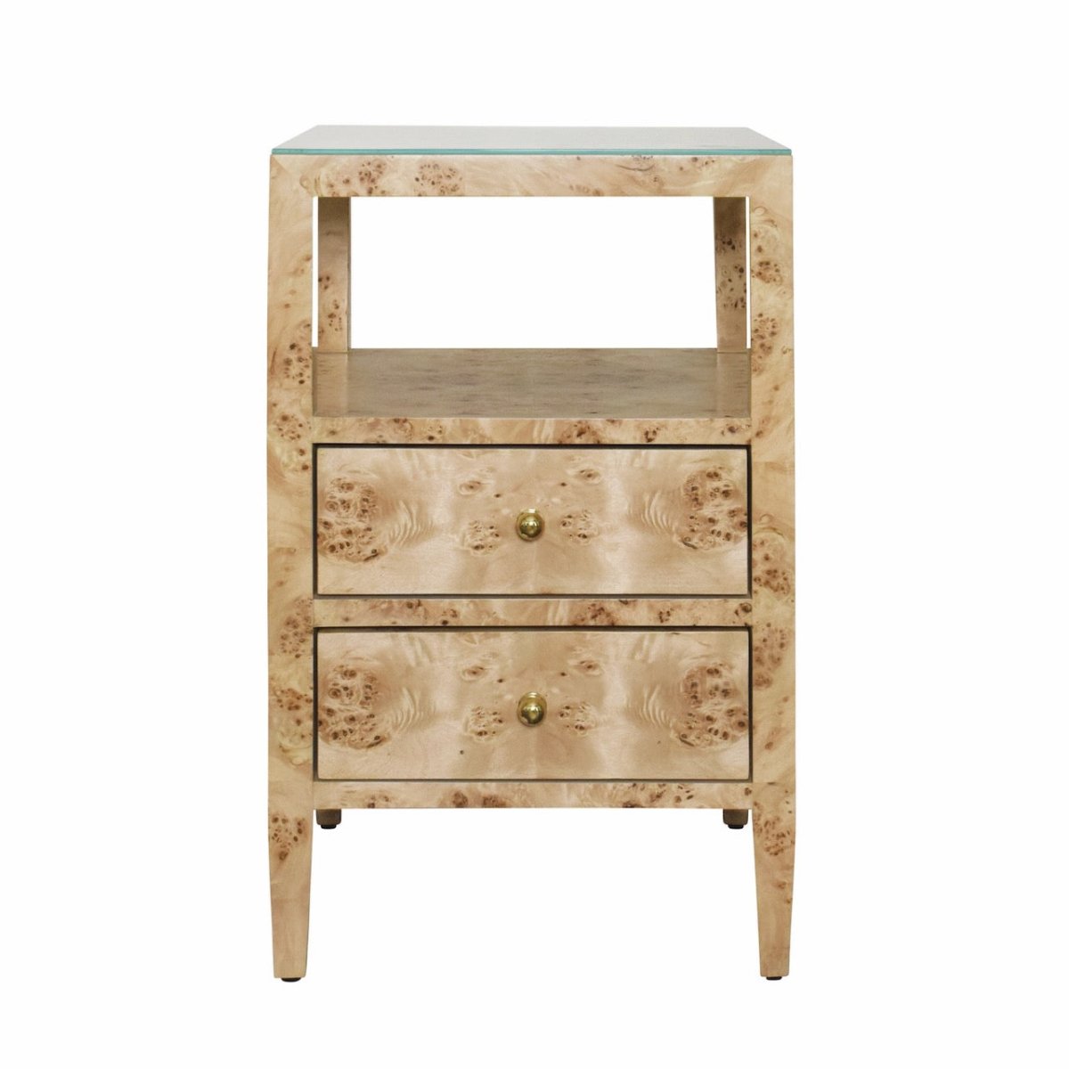Roscoe Burlwood Side Table by Worlds Away at Fig Linens and Home - Front View