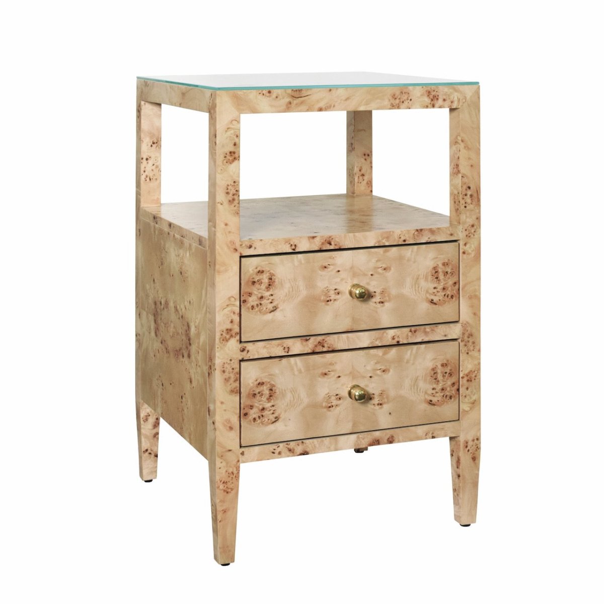 Roscoe Burlwood Side Table by Worlds Away at Fig Linens and Home - Angle View