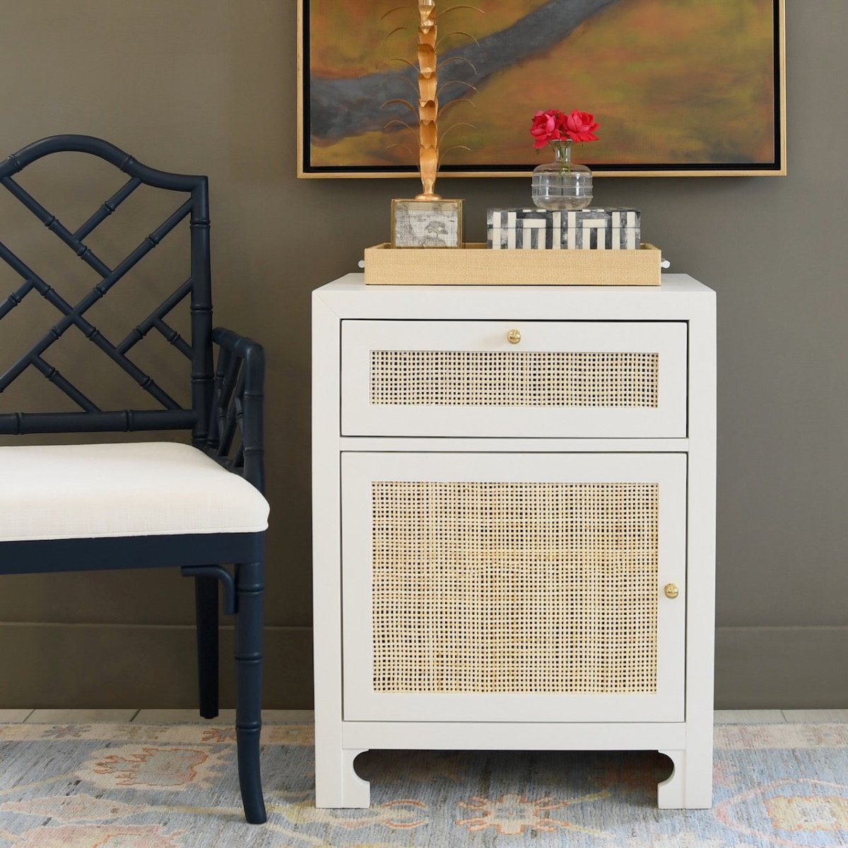 Ruth White Cabinet by Worlds Away at Fig Linens and Home - Lifestyle Photo
