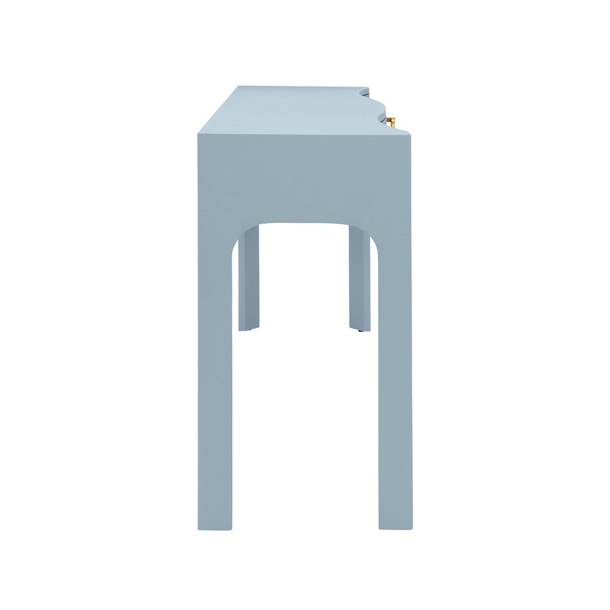 Sabrina Light Blue Console Table by Worlds Away at Fig Linens and Home - Side View