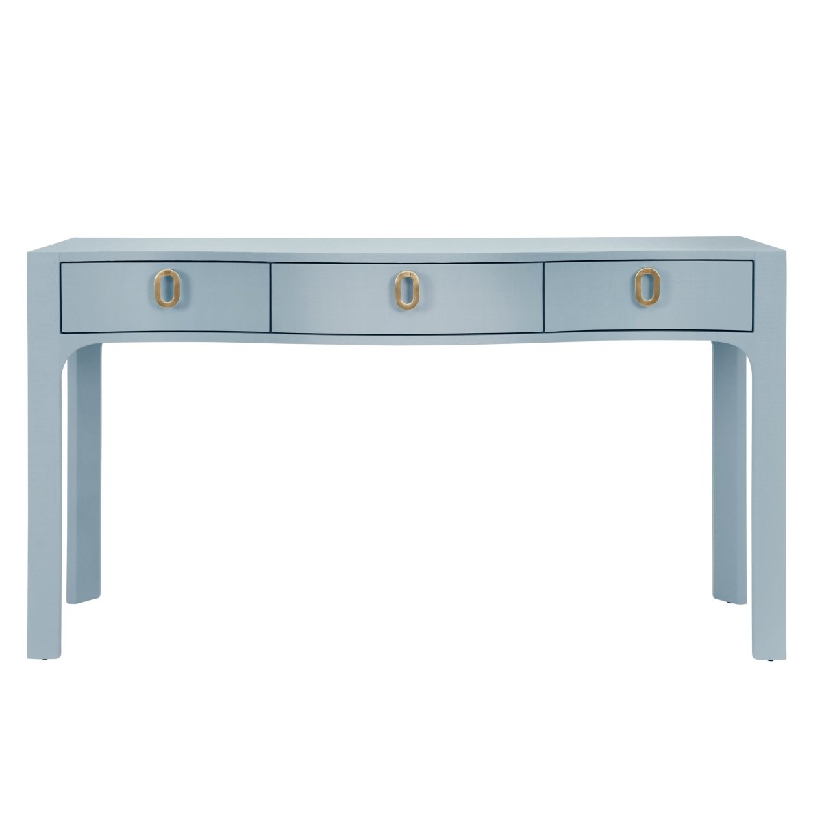 Sabrina Light Blue Console Table by Worlds Away at Fig Linens and Home - Front View