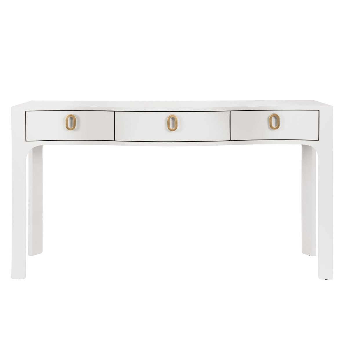 Sabrina White Console Table by Worlds Away at Fig Linens and Home - Front View