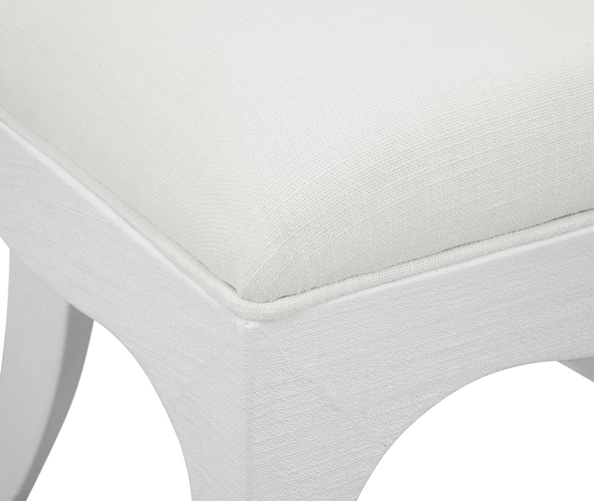 Sadie White Dining Chairs by Worlds Away | Dining Chairs at Fig Linens and Home - Corner Detail