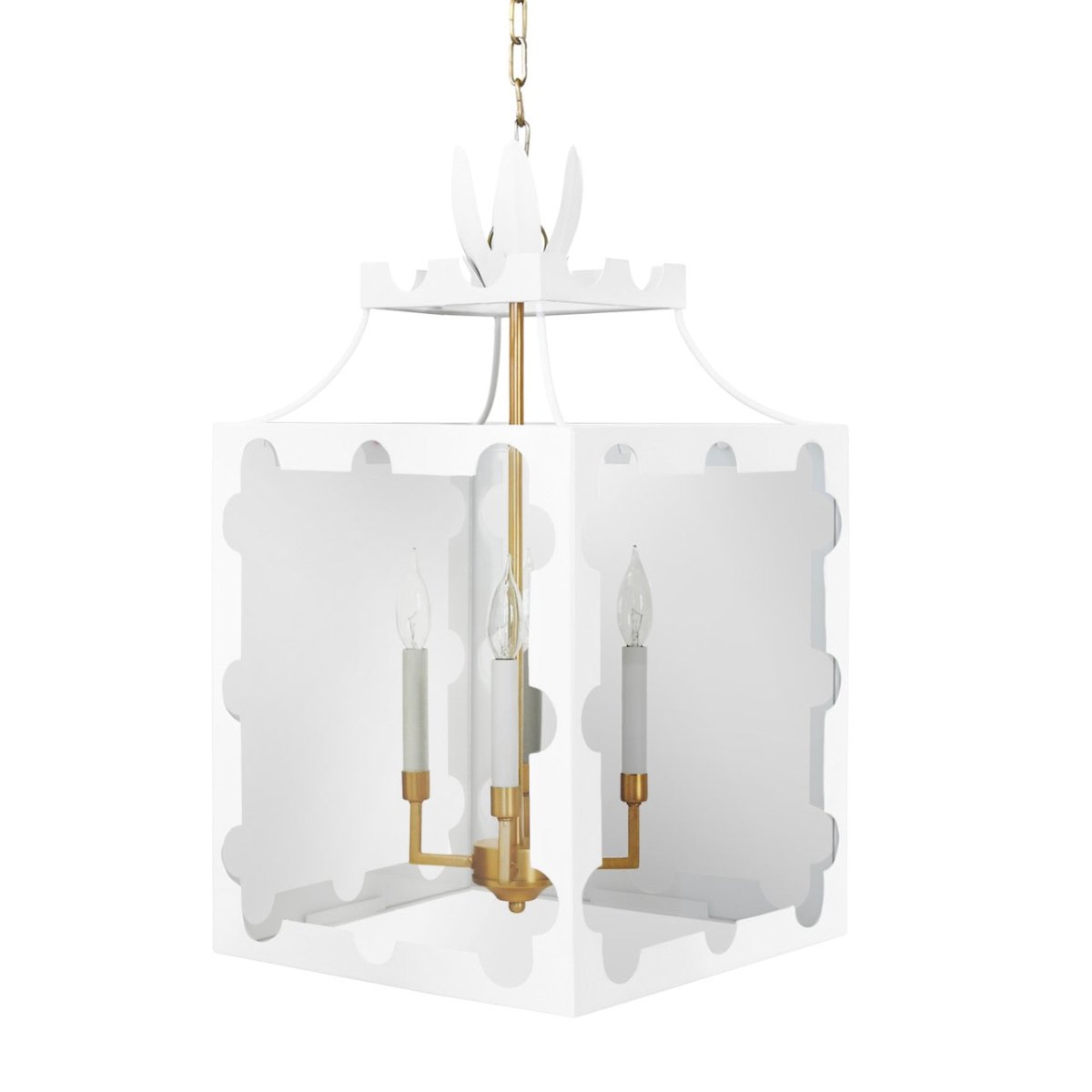 Talula White Pendant Lantern by Worlds Away - Pendant Light Chandelier at Fig Linens and Home 3