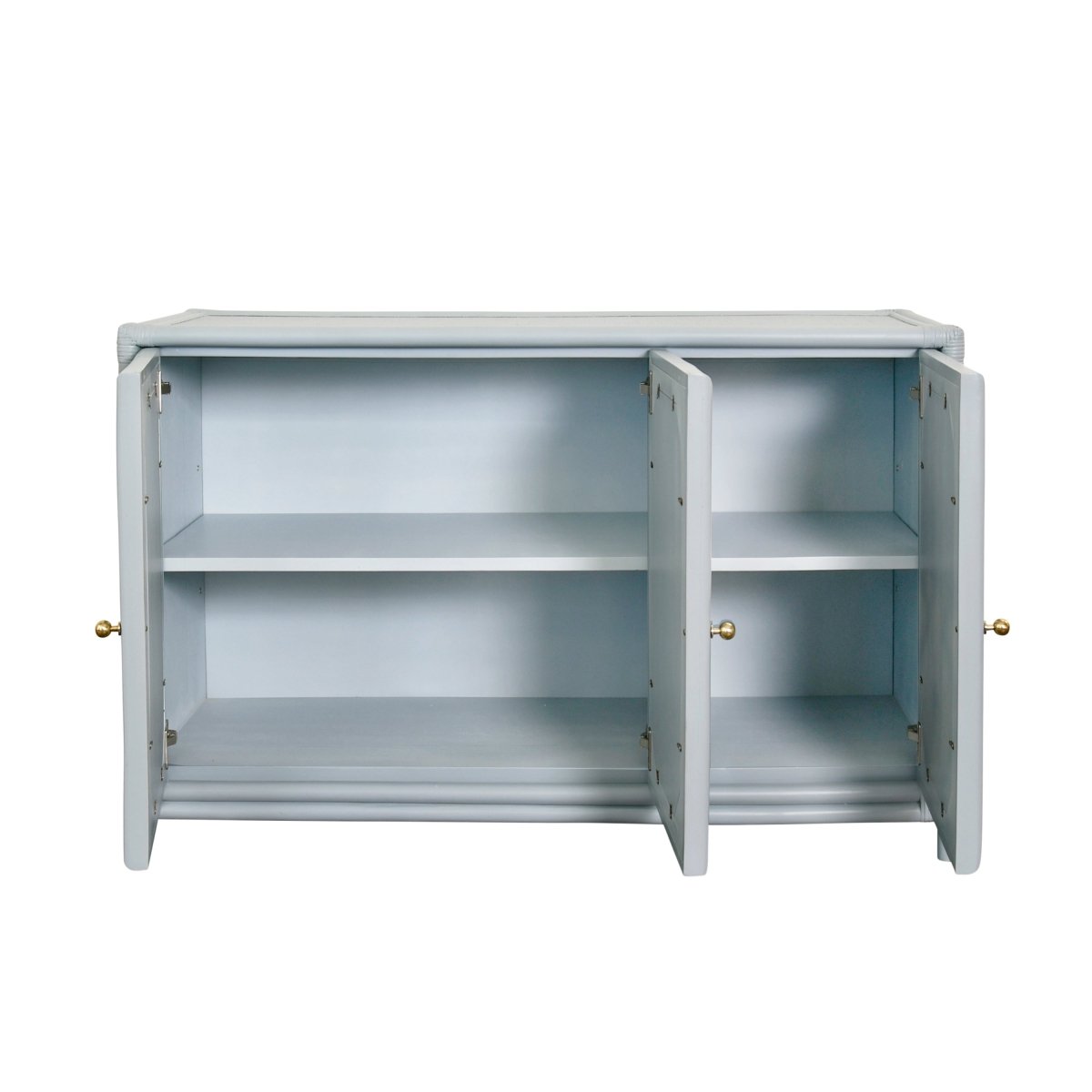 Worlds Away Aria Light Blue Buffet Cabinet at Fig Linens and Home - All Doors Open