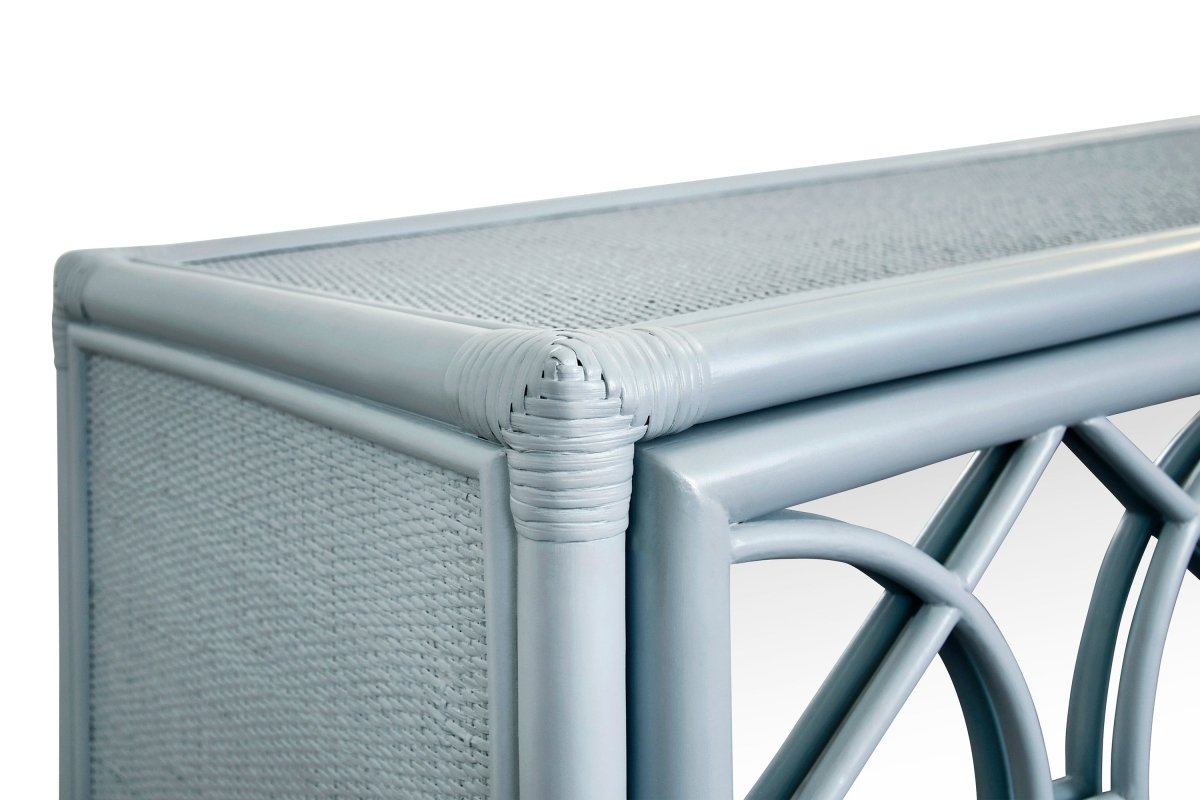 Worlds Away Aria Light Blue Buffet Cabinet at Fig Linens and Home - Corner View 1