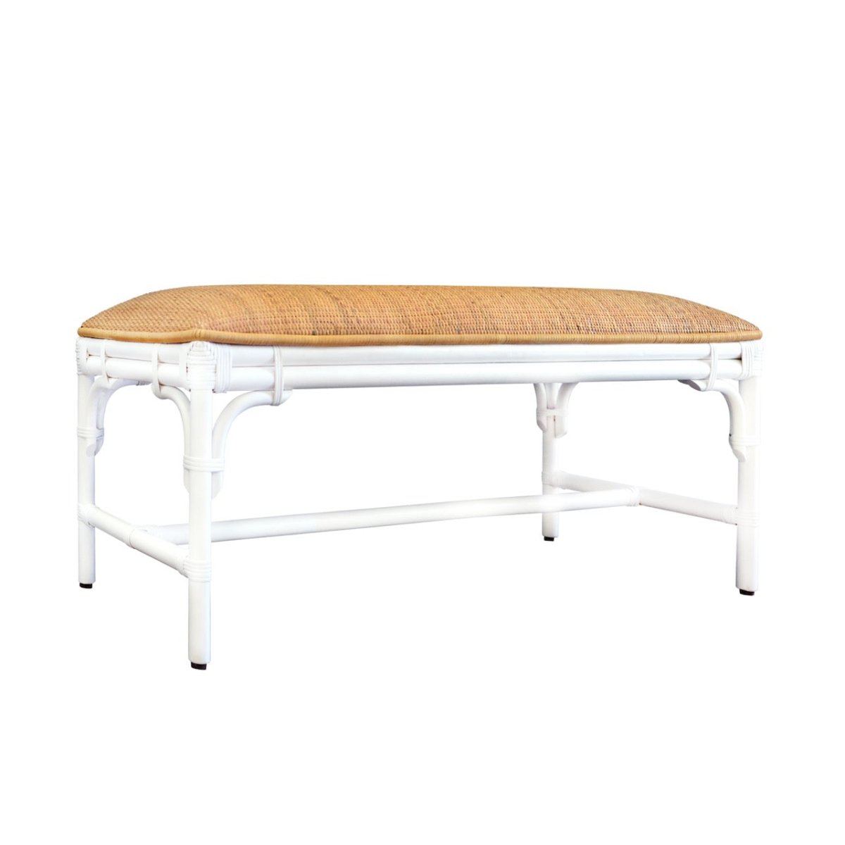 Worlds Away Asha White Bench 19"H x 45"W x 18.5"D White at FIG LINENS AND HOME 5