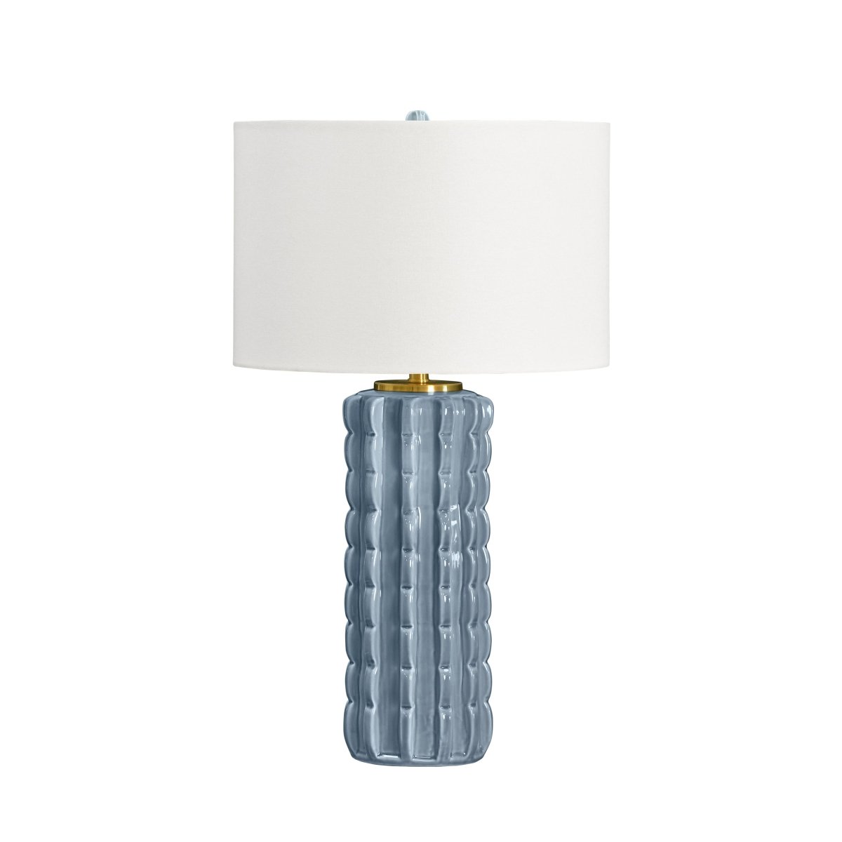 Worlds Away Cece Scallop Light Blue Ceramic Table Lamp - Unlit View - Fig Linens and Home