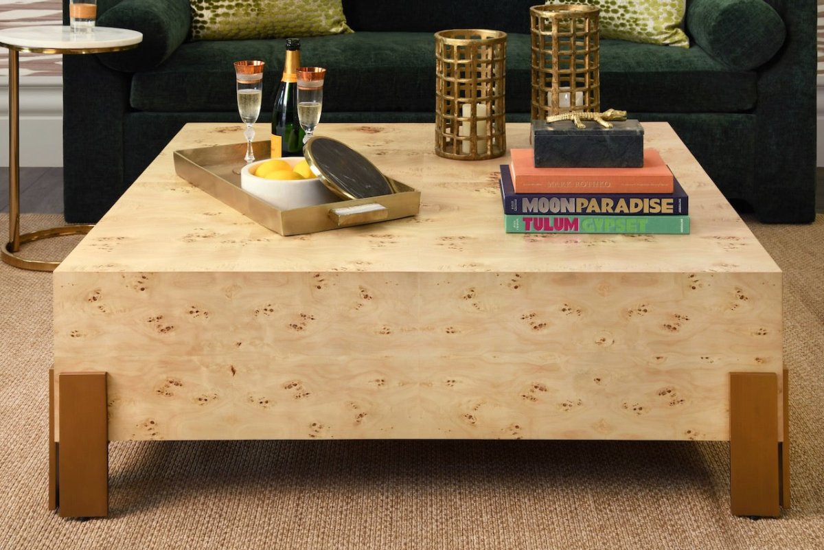 Worlds Away Enid Burlwood Coffee Table | Occasional Tables at Fig Linens and Home - Lifestyle 3