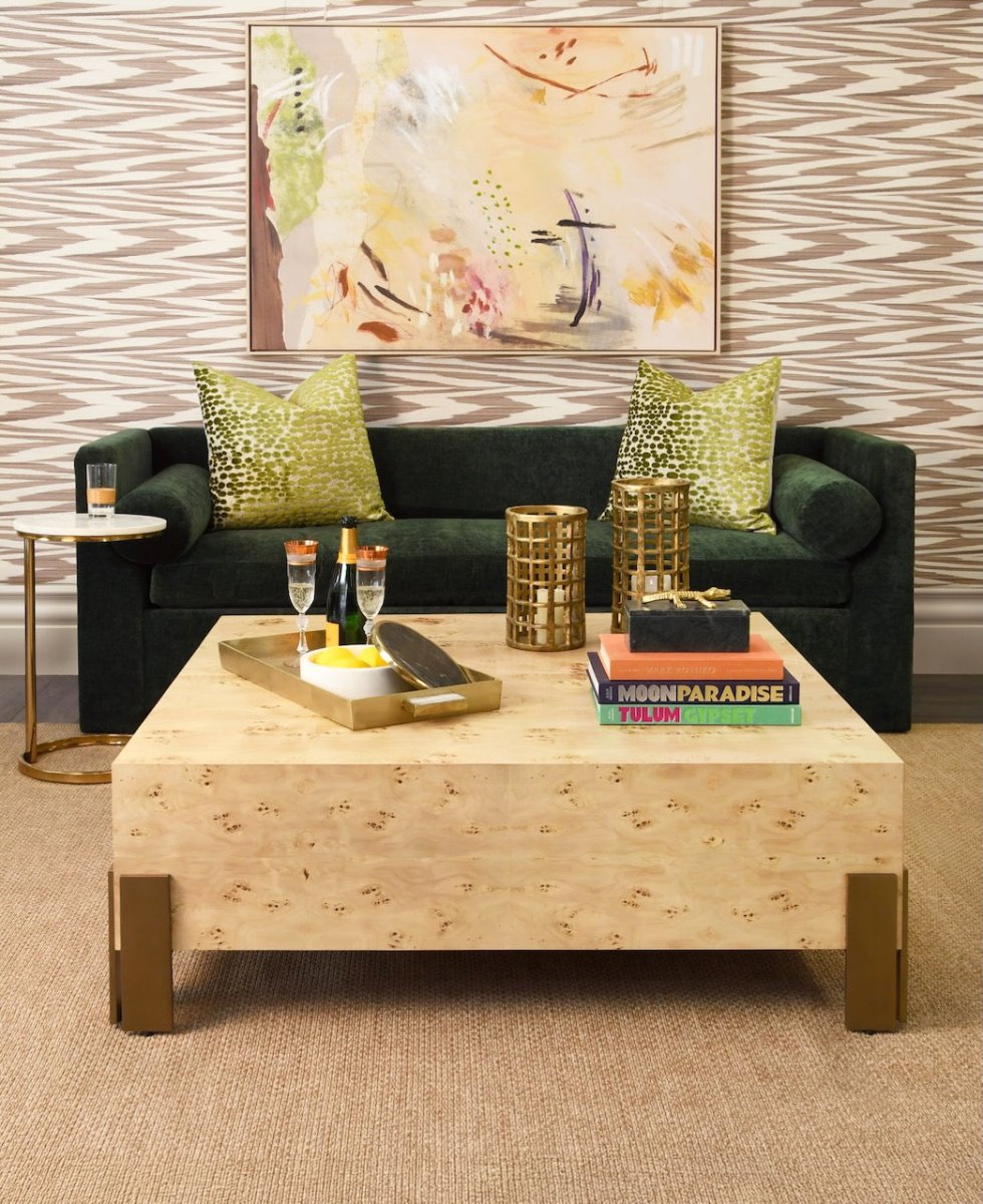 Worlds Away Enid Burlwood Coffee Table | Occasional Tables at Fig Linens and Home - Lifestyle 4