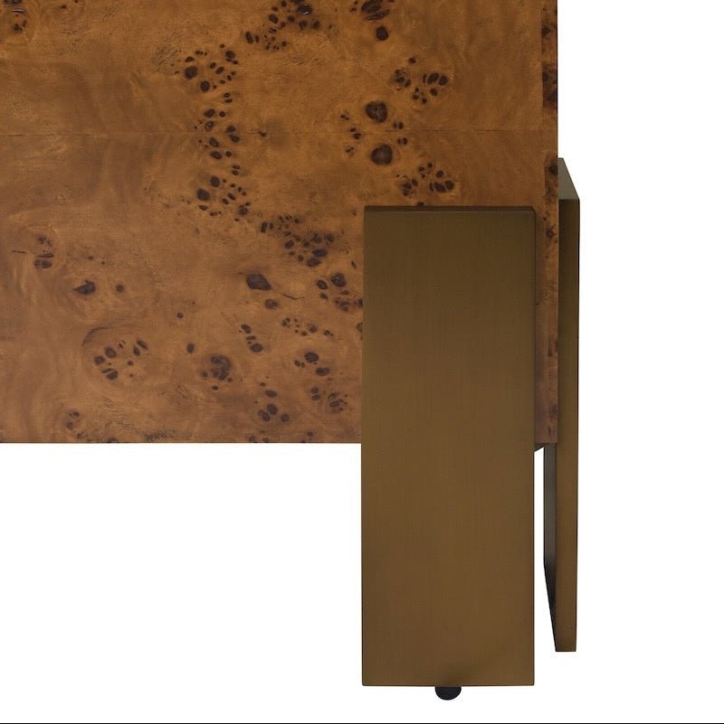 Worlds Away Enid Dark Burlwood Coffee Table - Leg Detail