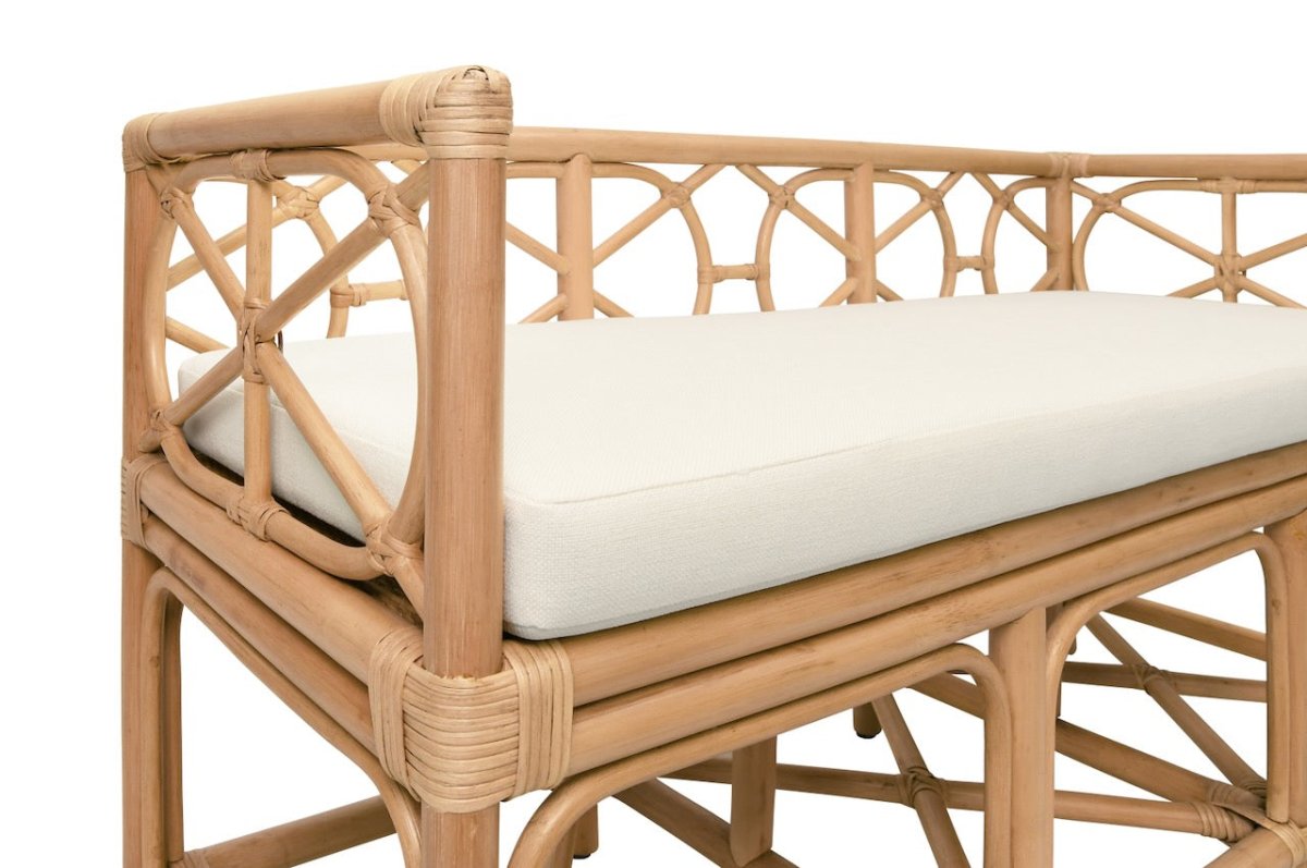 Worlds Away Ferguson Natural Bench at Fig Linens and Home - Detail View 2