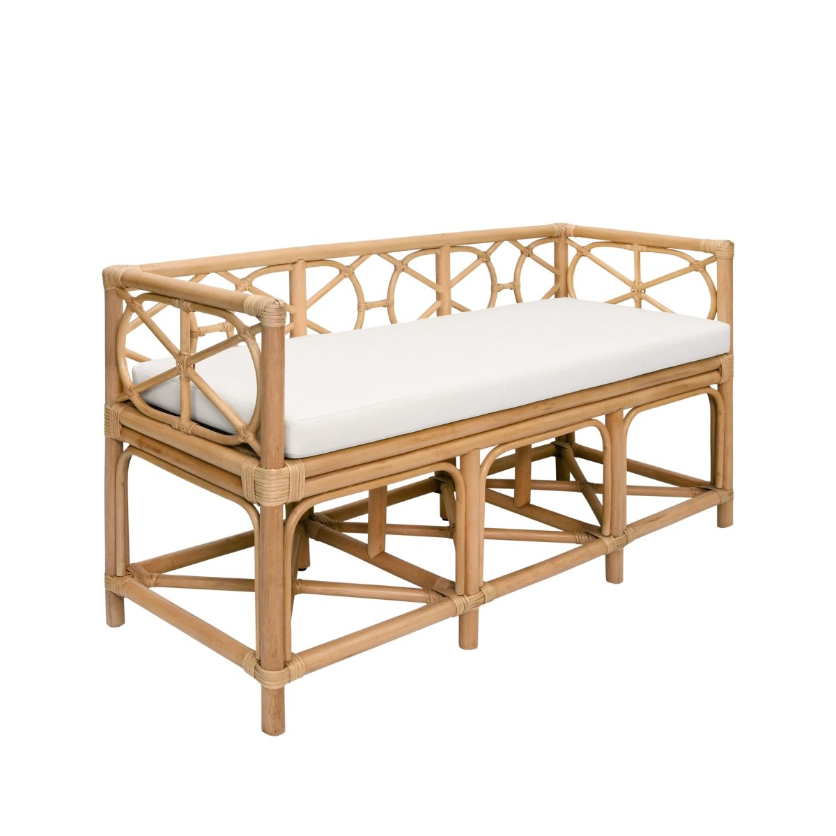 Worlds Away Ferguson Natural Bench at Fig Linens and Home Angle - 2