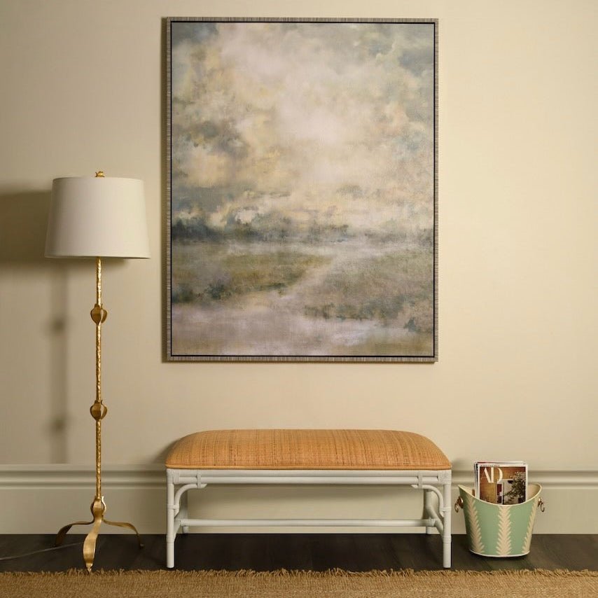 Worlds Away Small Frond Wastebasket | Lion Handles Bin at Fig Linens and Home - Lifestyle 2