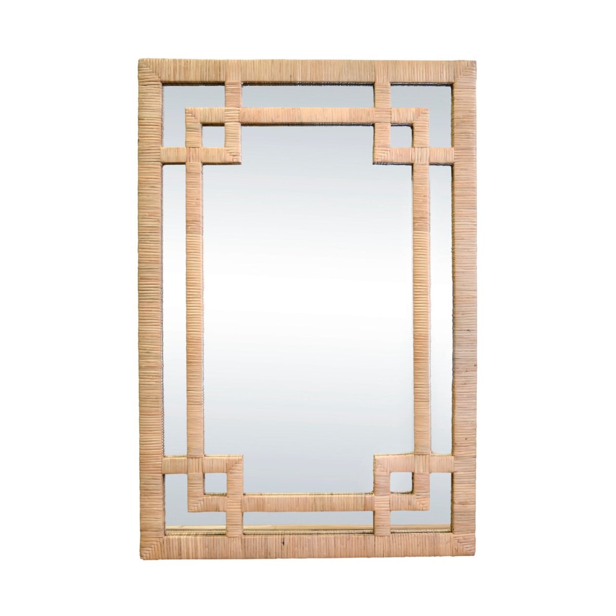 Worlds Away Geneva Natural Rattan Mirror at Fig Linens and Home