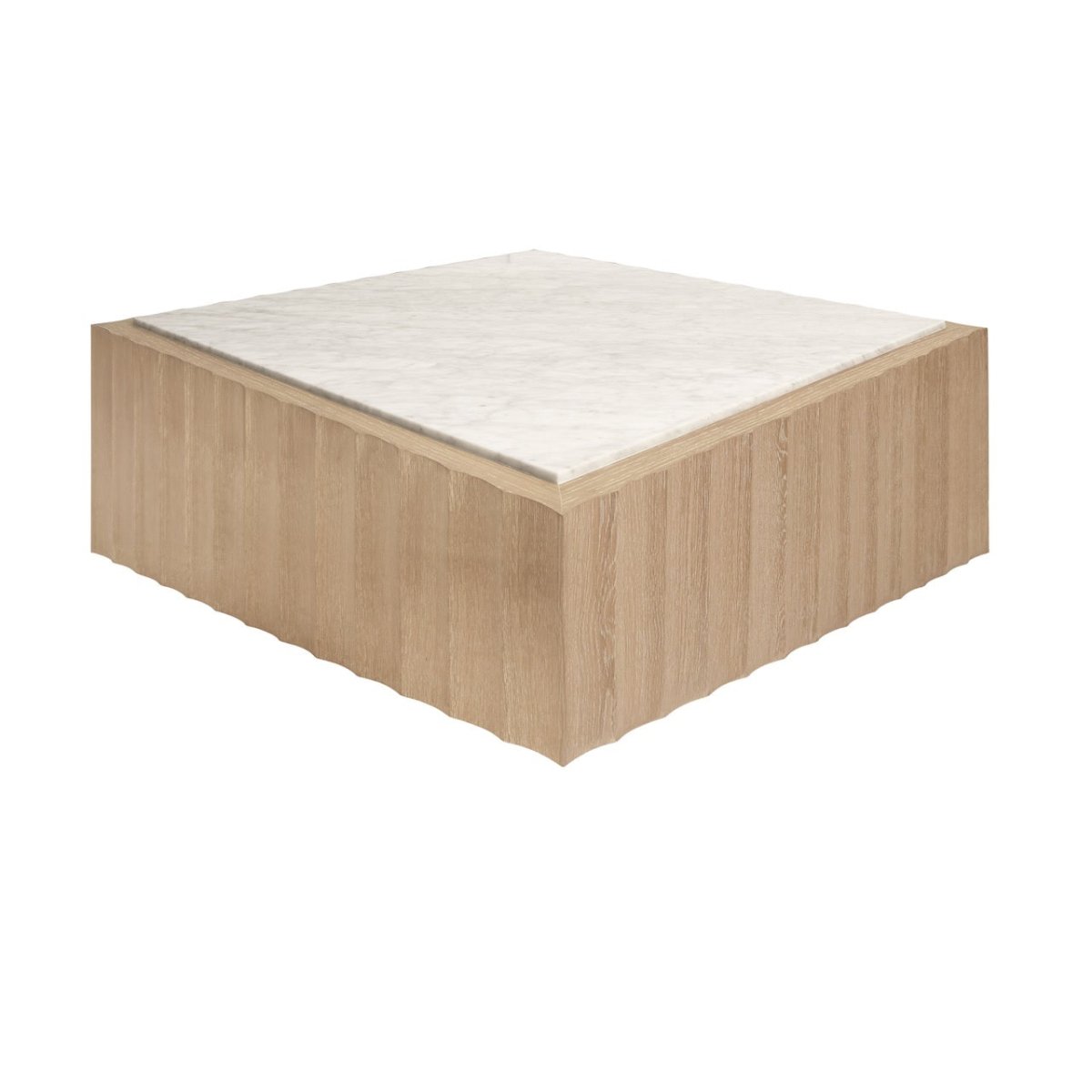 Worlds Away Granger Cerused Oak Square Coffee Table - Overview of Top - Fig Linens and Home