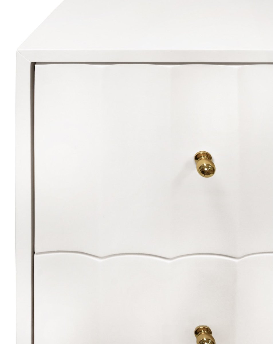 Worlds Away Hammond White Side Table - Small Side Table Detail View - Fig Linens and Home