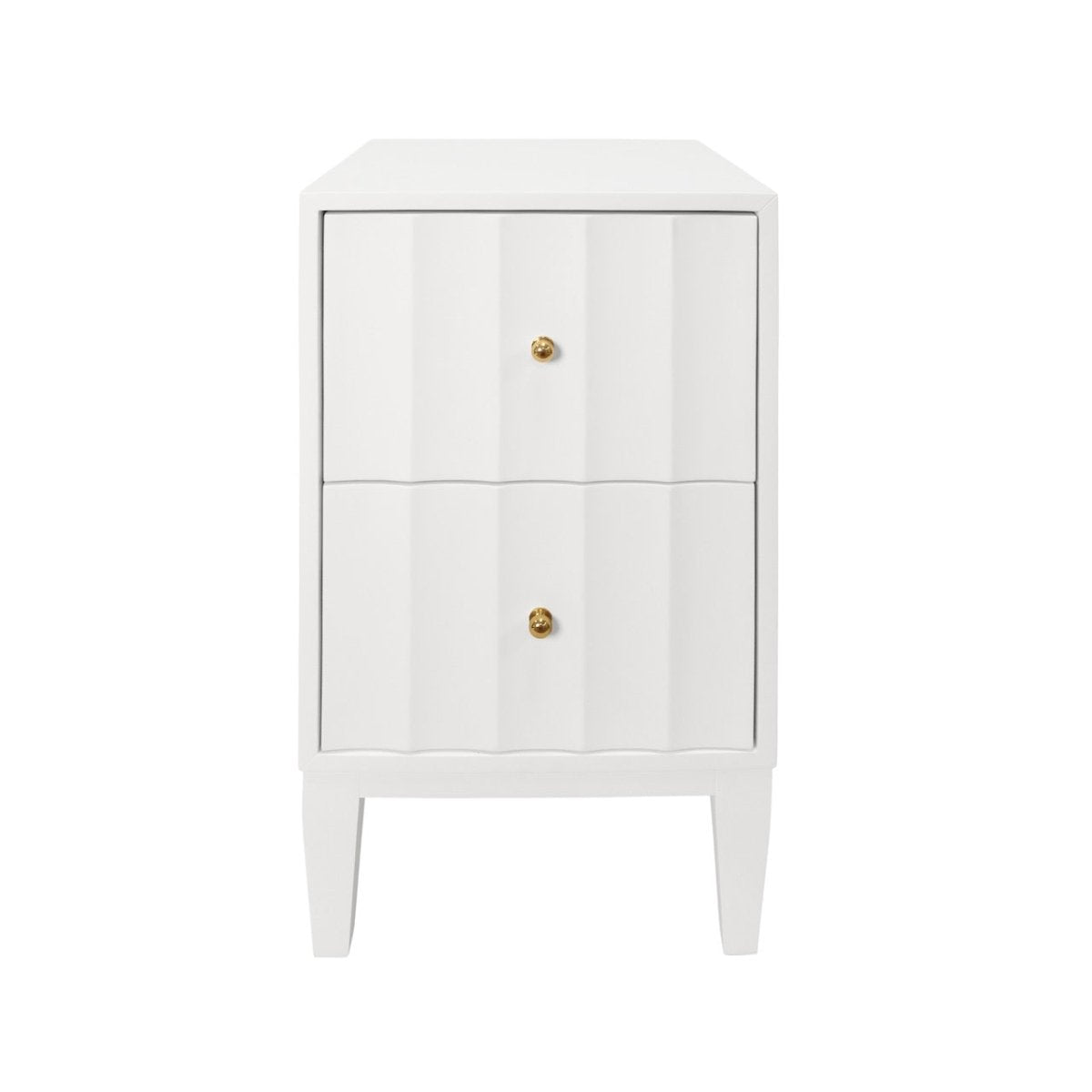 Worlds Away Hammond White Side Table - Small Side Table Front View - Fig Linens and Home