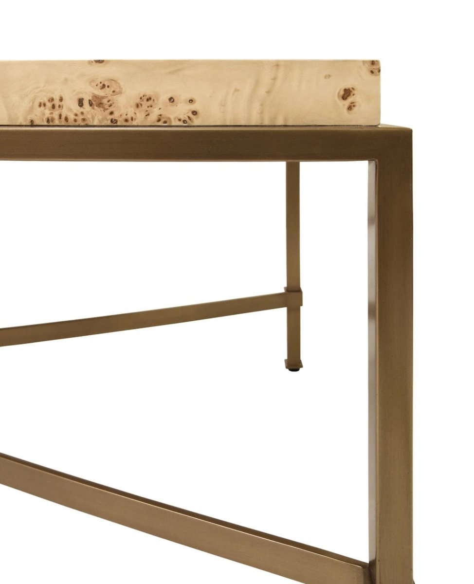 Coffee Table - Worlds Away Hardwick Burlwood Coffee Table at Fig Linens and Home - Detail View