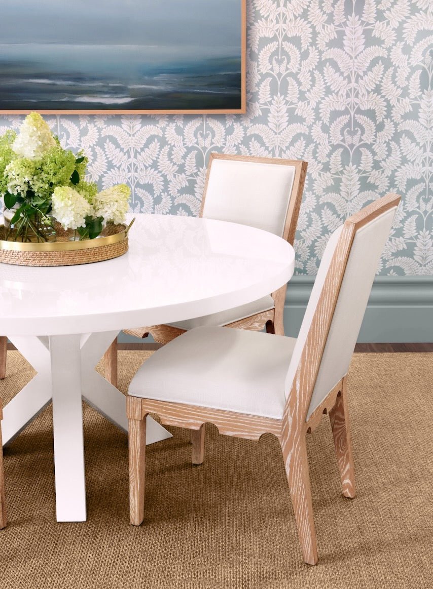 Worlds Away Lanister Cerused Oak Dining Chair at Fig Linens and Home - Lifestyle 2