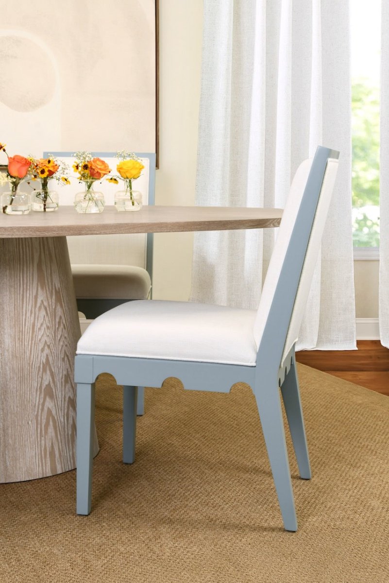 Worlds Away Lanister Light Blue Dining Chair at Fig Linens and Home 1