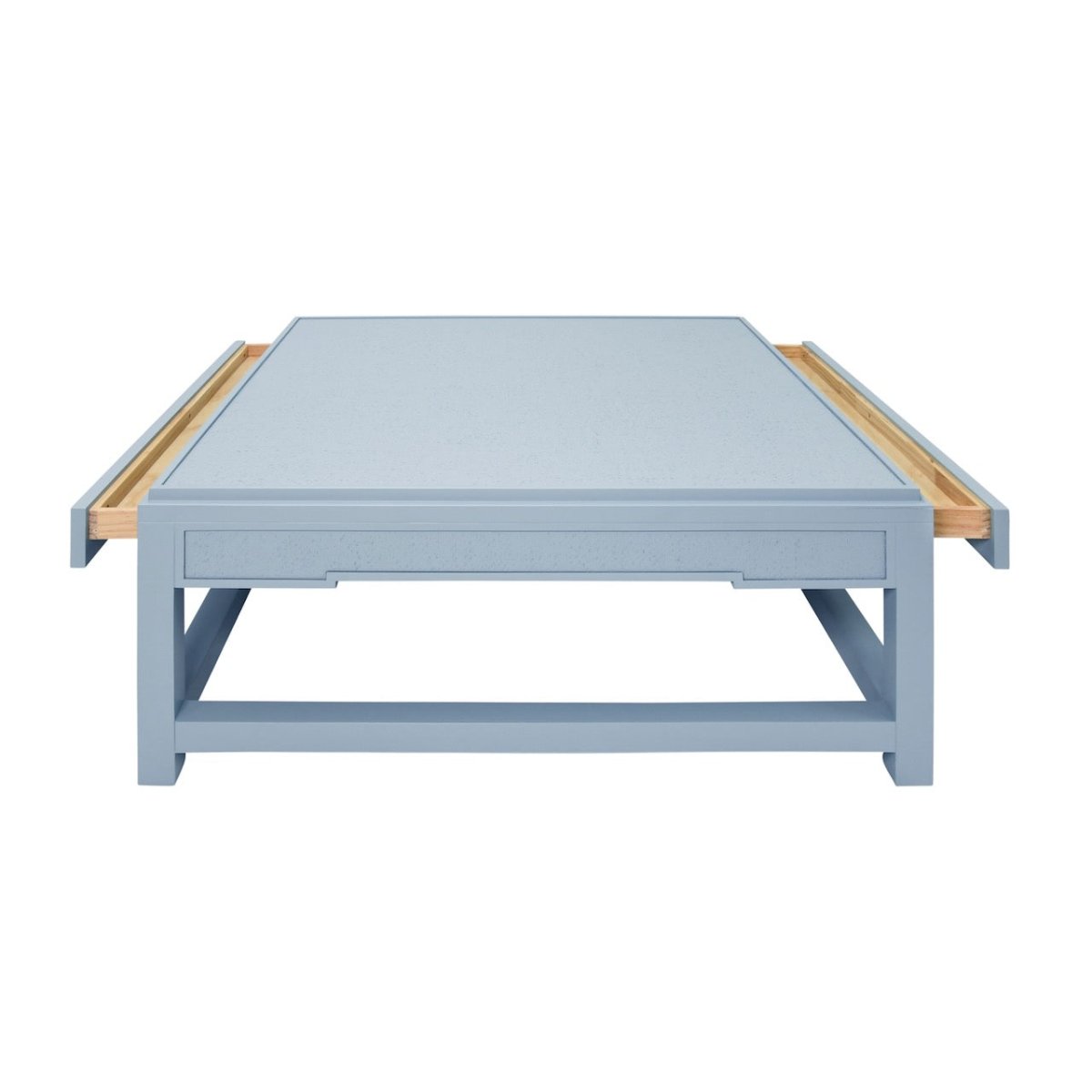 Worlds Away Locklin Light Blue Coffee Table at Fig Linens and Home 4