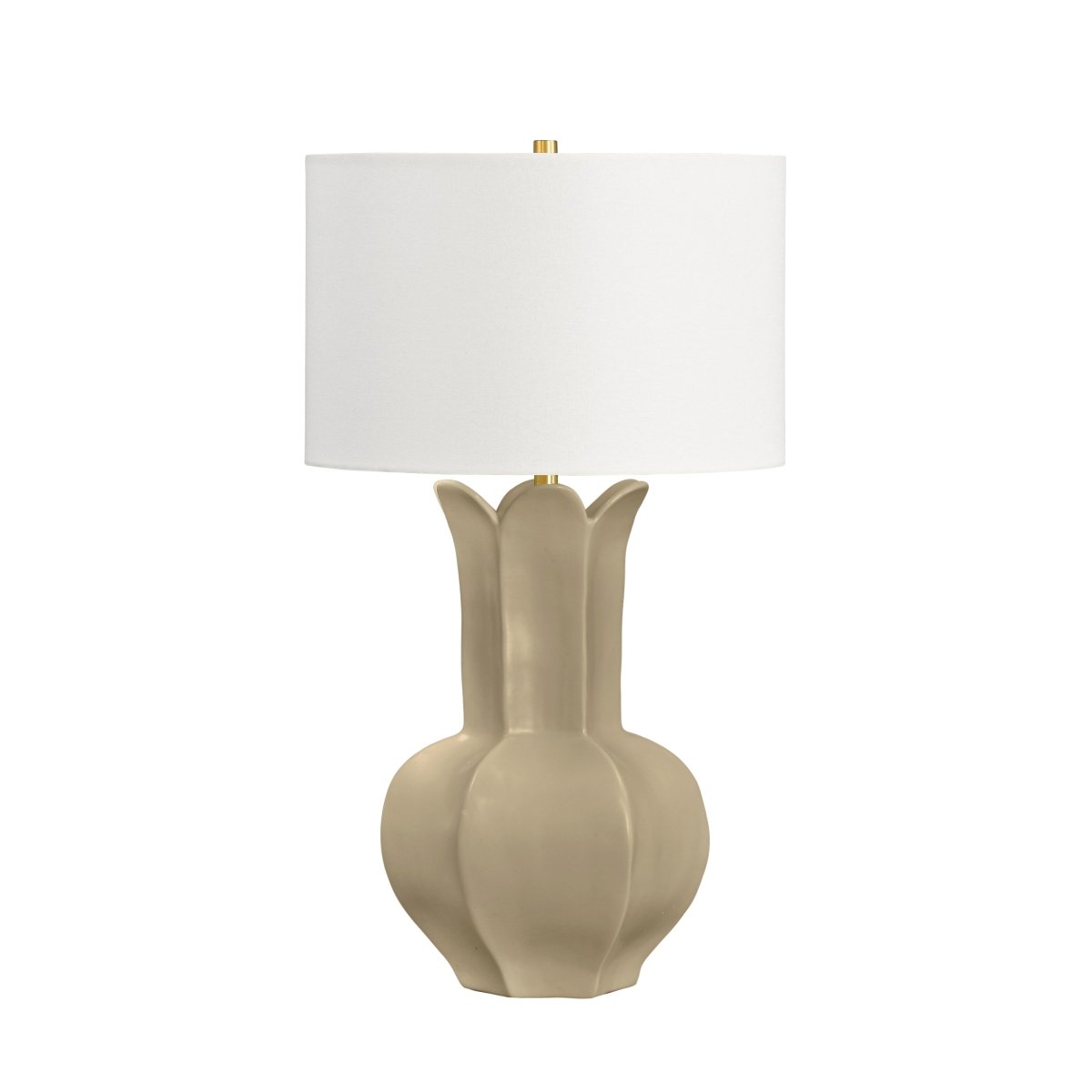 Worlds Away Lyla Beige Ceramic Table Lamp 30.5" H x 17.25" W x 17.25" D Beige at FIG LINENS AND HOME 1