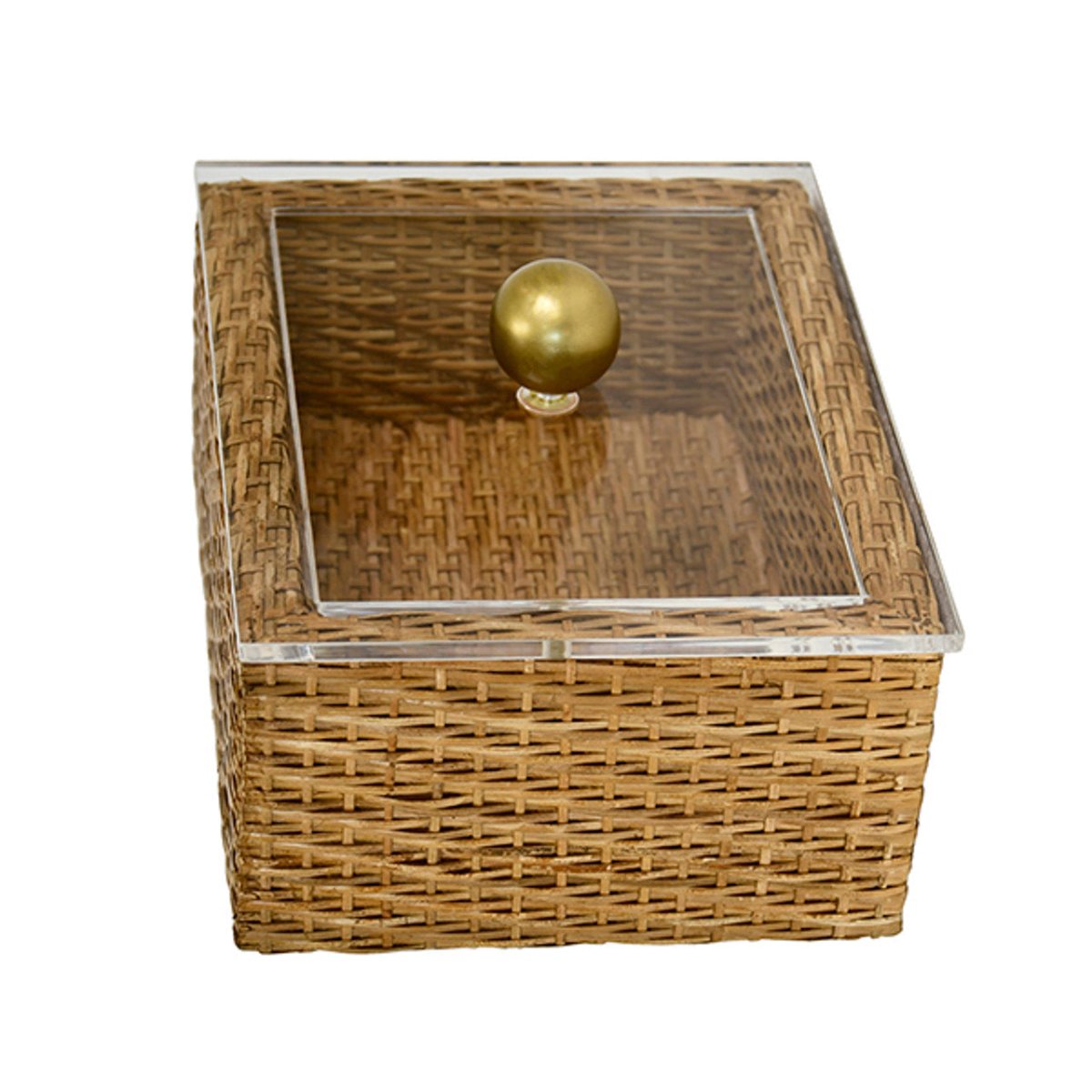 Worlds Away Meryl Small Woven Rattan Box with Lid at Fig Linens and Home - Alternate View of Lid