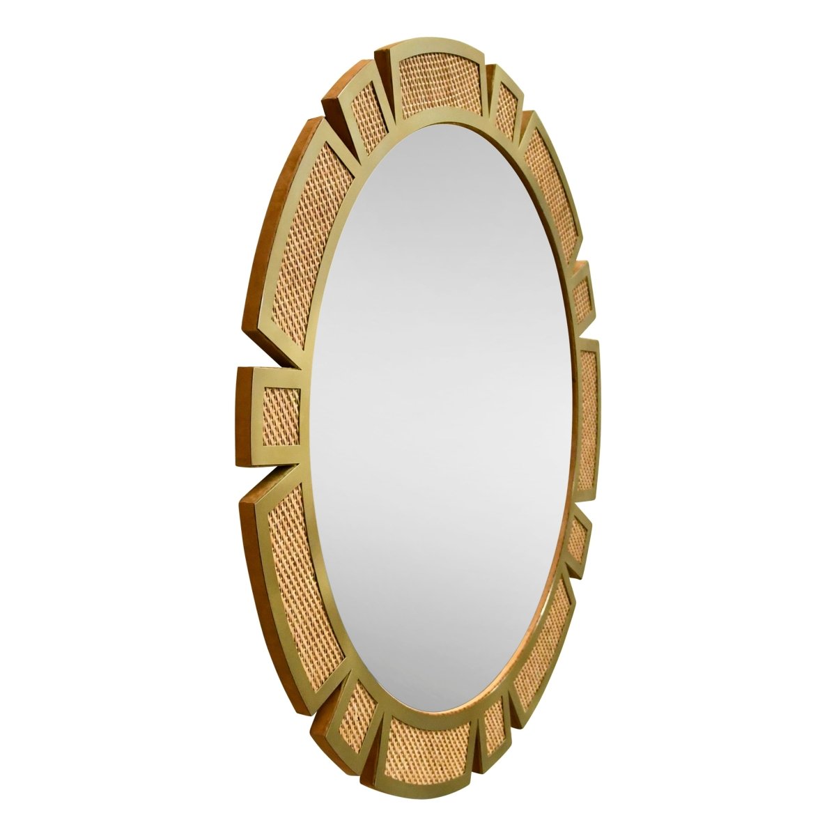 Worlds Away Sunday Round Modern Suburst Wall Mirror at Fig Linens and Home 2