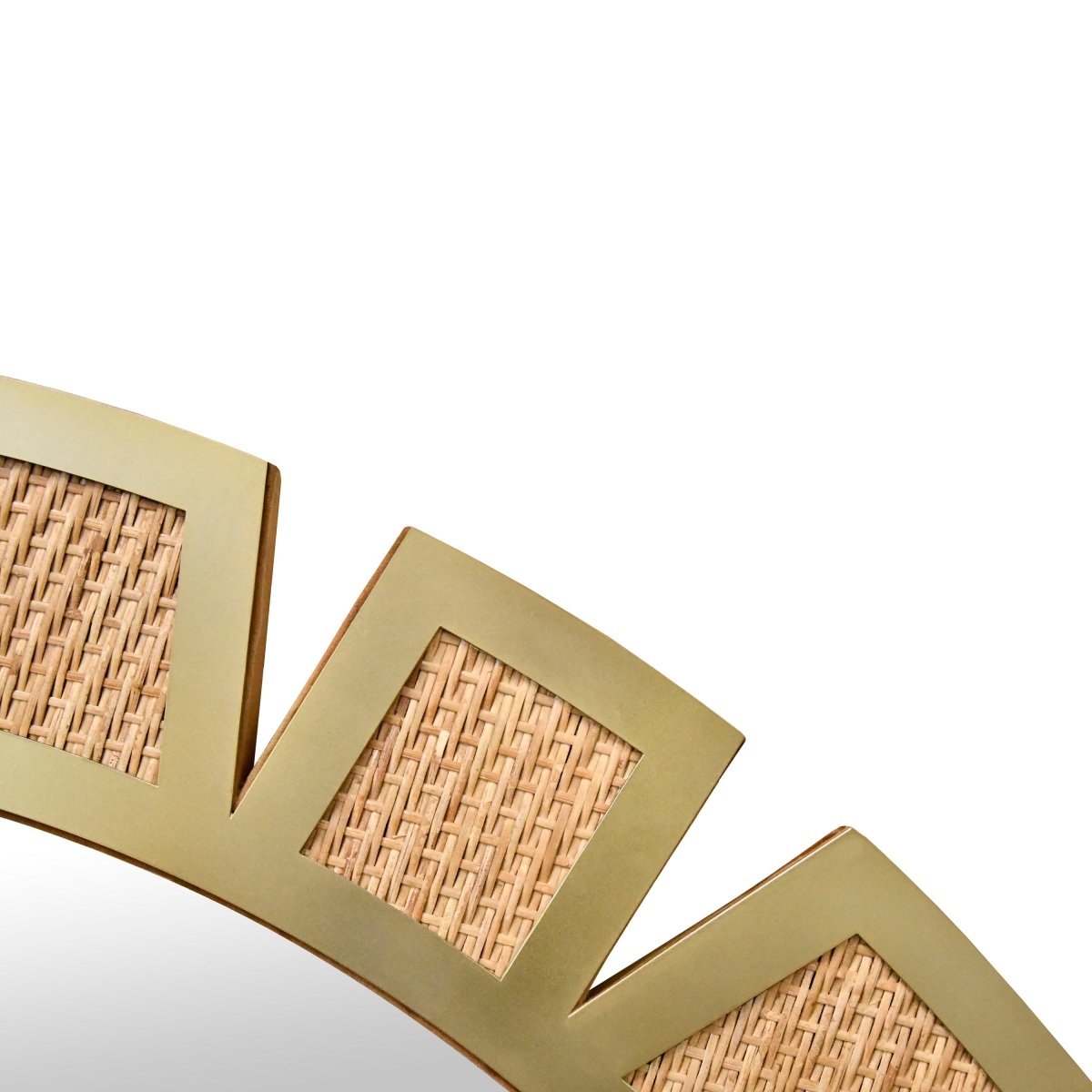 Worlds Away Sunday Round Modern Suburst Wall Mirror at Fig Linens and Home Detail of Hardware