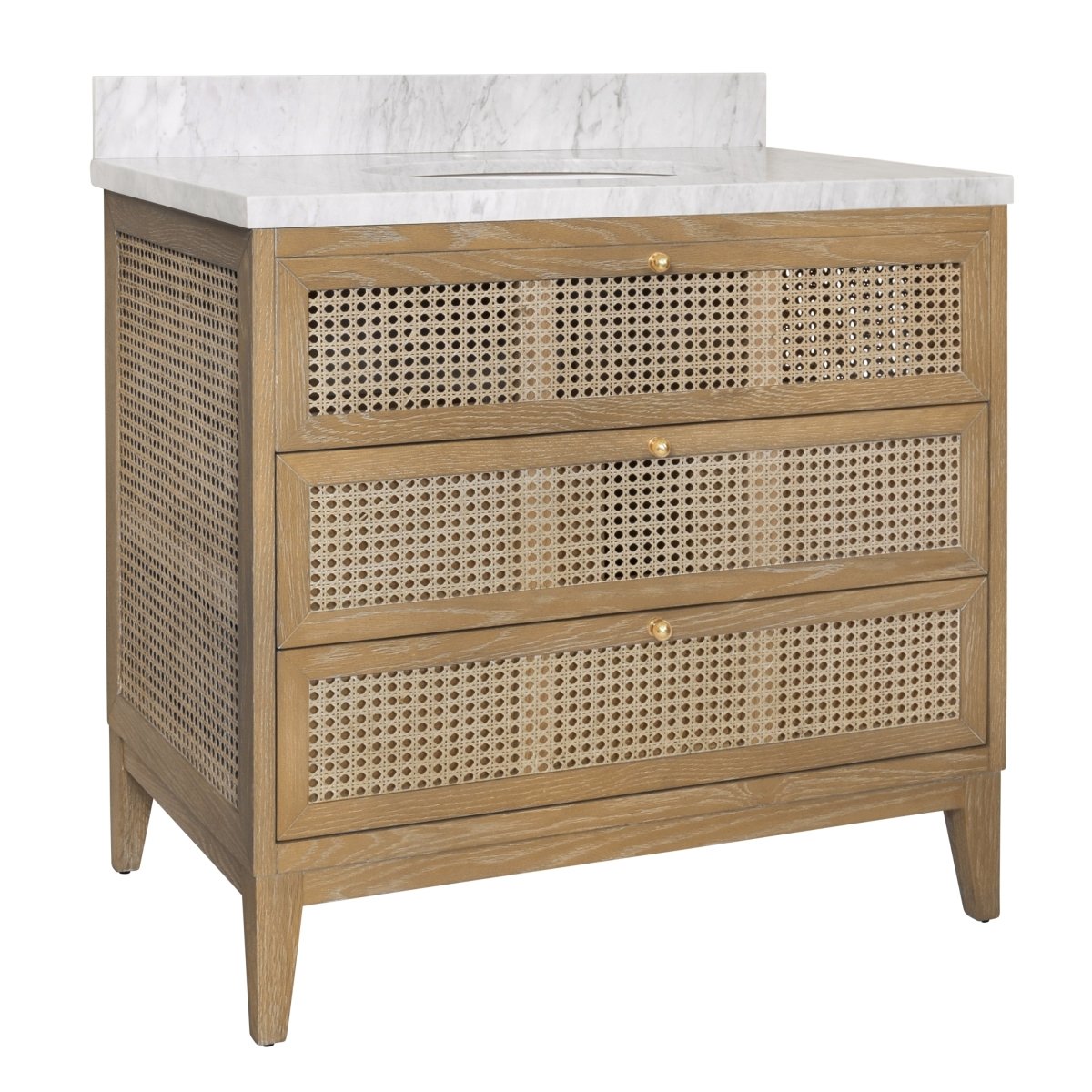 Wynn Cerused Oak Bath Vanities | Worlds Away Bathroom Vanity at Fig Linens and Home - Angle View