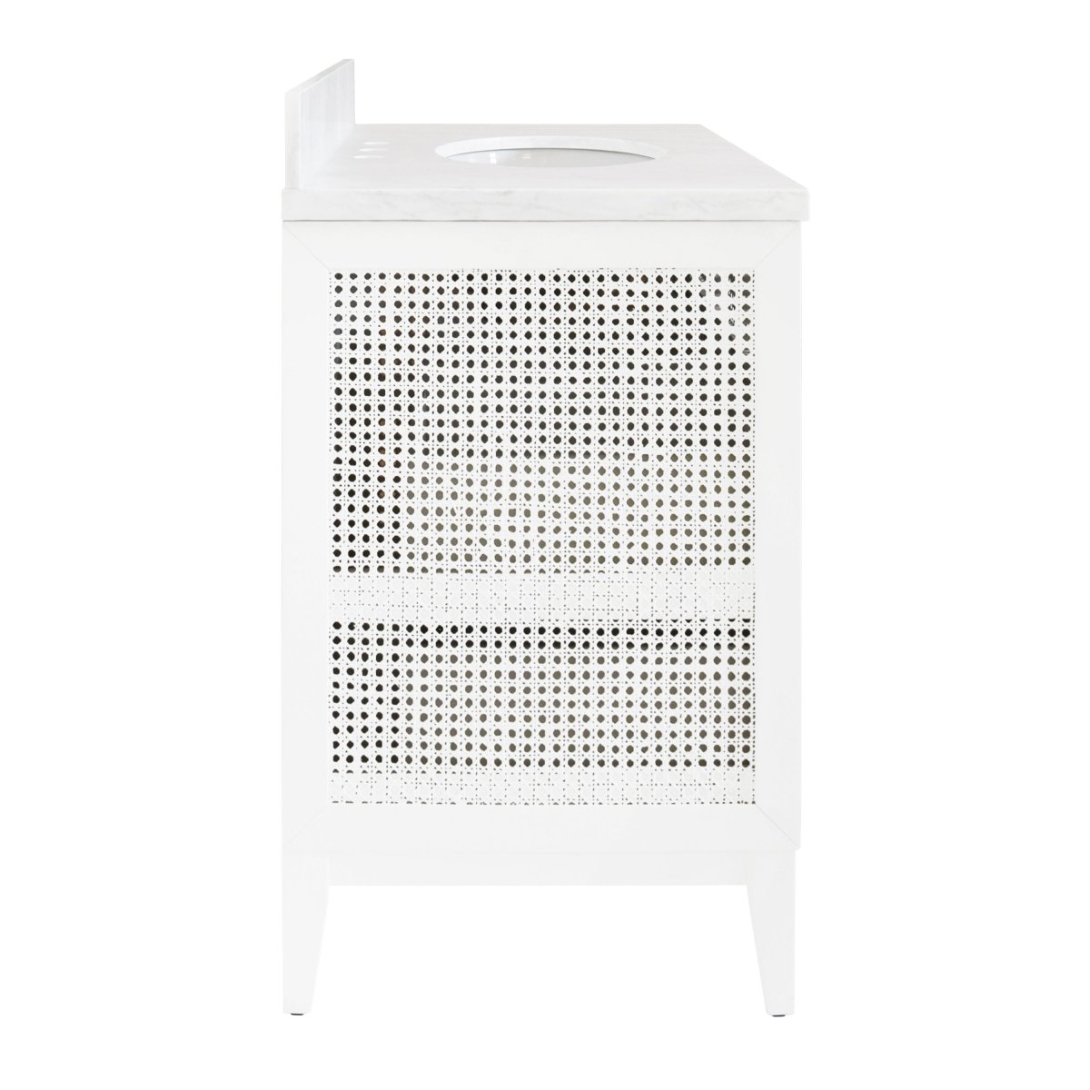 Wynn White Bathroom Vanity by Worlds Away at Fig Linens and Home - Side