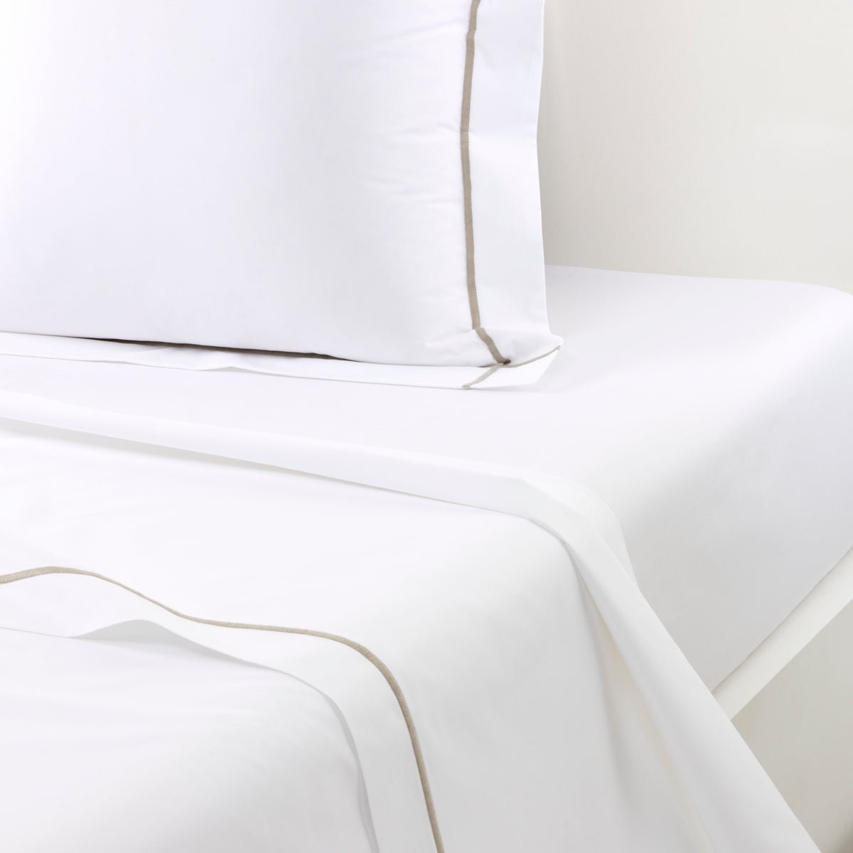 Athena Kaki Flat Sheet by Yves Delorme