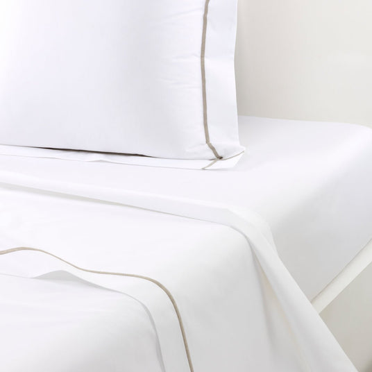 Athena Kaki Flat Sheet by Yves Delorme