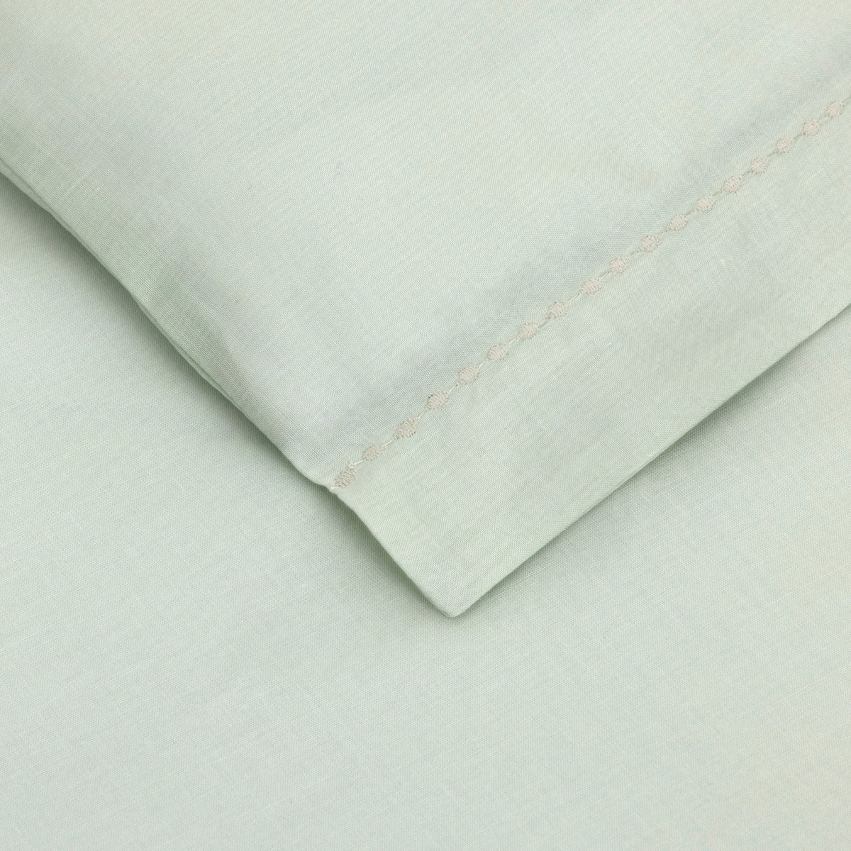 Pillowcase Detail - Batiste Amande Bedding by Yves Delorme at Fig Linens and Home