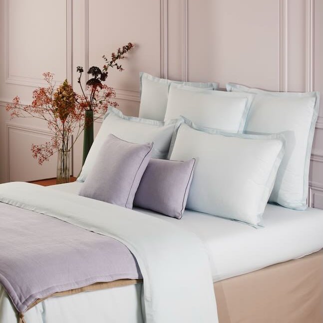 Batiste Aqua Bedding by Yves Delorme Duvet Cover King 111 x 92 Aqua at FIG LINENS AND HOME 2